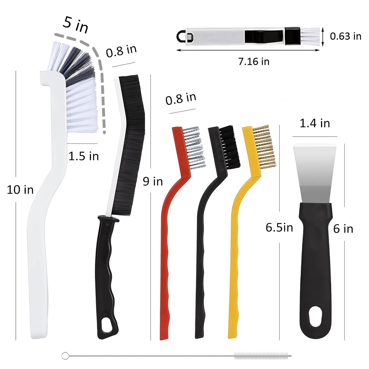 16 Pcs Crevice Cleaning Brush Set, Hard Bristle Scrub Brush for Deep Cleaning, Ideal for Kitchen, Bathroom, Tiles, Bottles, and Blenders
