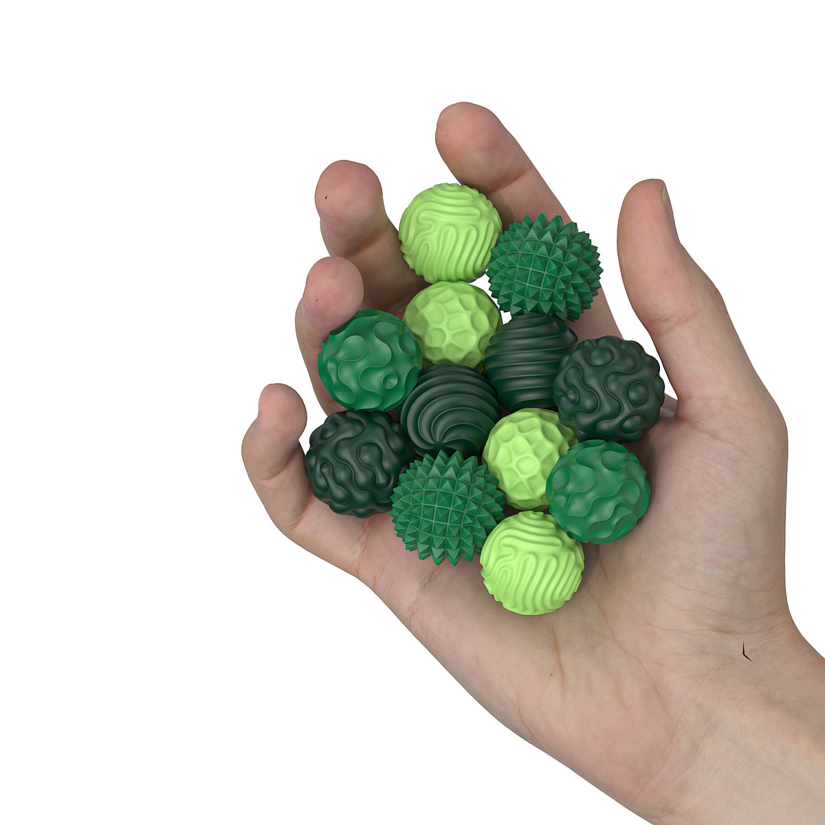 12 Pack Magnetic Silicone Stress Relief Fidget Balls, Silent Desk Sensory Toys for Adults & Teens Office Classroom Use, Green