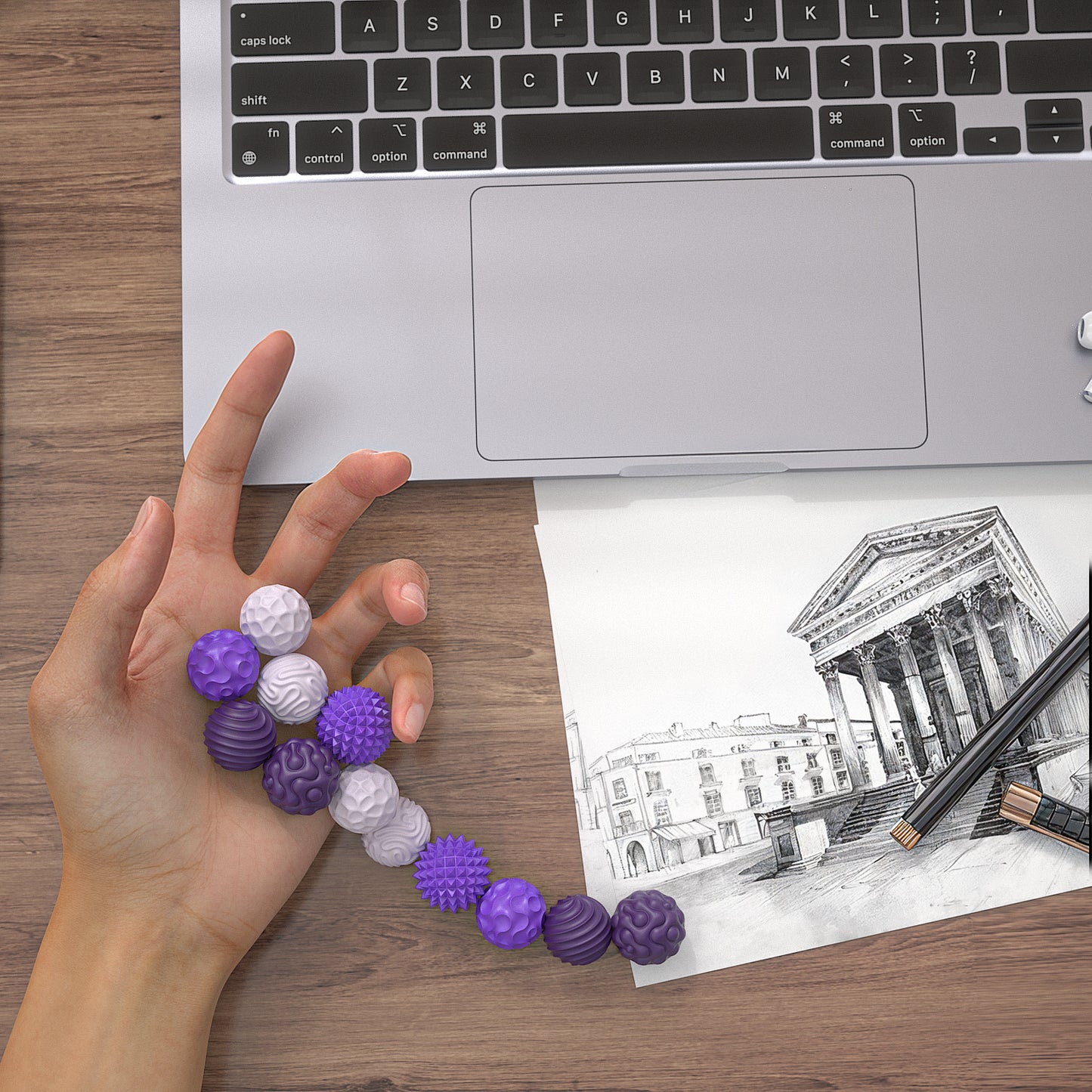 12 Pack Silicone Stress Relief Fidget Balls, Silent Desk Sensory Toys for Adults & Teens Office Classroom Use, Purple