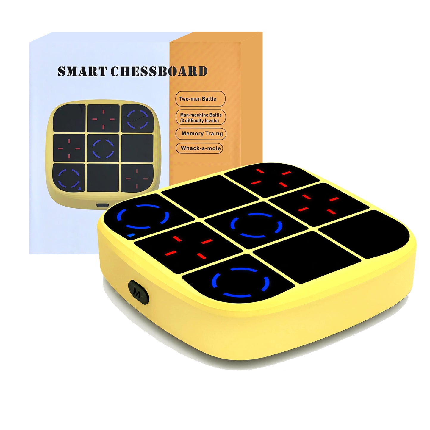 DIDUBUY Electronic Tic Tac Toe Game, Upgraded 4-in-1 Handheld Digital Puzzle Game Console, Portable Travel Toys, Ideal Gift for Kids of All Ages, Yellow