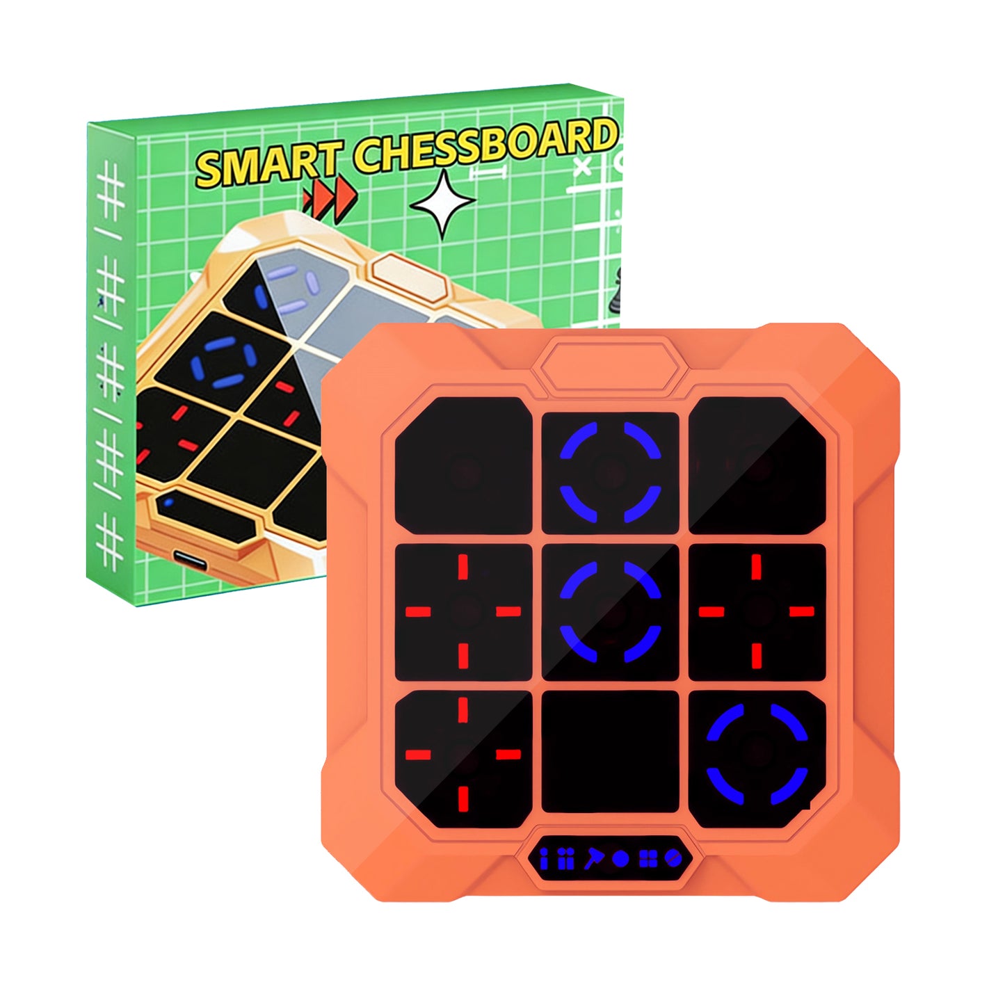 DIDUBUY Electronic Tic Tac Toe Game for Easter Gifts, 6-in-1 Rechargeable Handheld Puzzle Game Console with Mute, Brain Teaser Travel Toy for Kids Ages 4 5 6 7 8+ Year Old Boys Girls, Orange