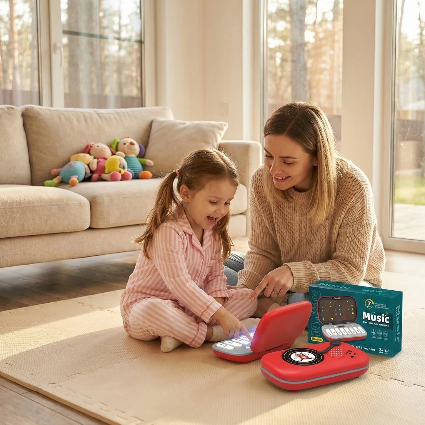 DIDUBUY Music Rhythm Game for Kids, Light-Up Piano Keyboard Toy with 7 Interactive Modes, Educational Musical Instrument for Kid Ages 3-10