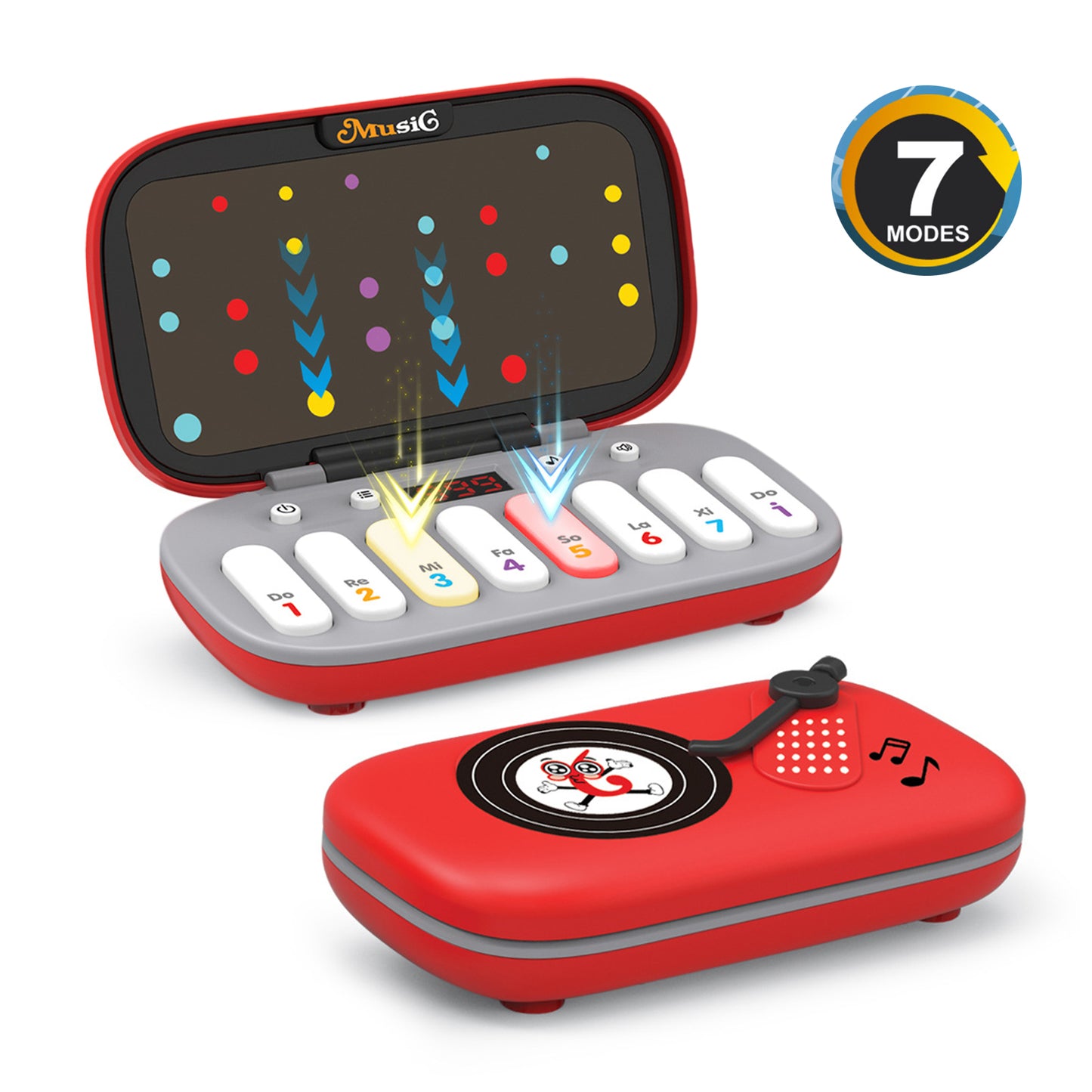 DIDUBUY Music Rhythm Game for Kids, Light-Up Piano Keyboard Toy with 7 Interactive Modes, Educational Musical Instrument for Kid Ages 3-10