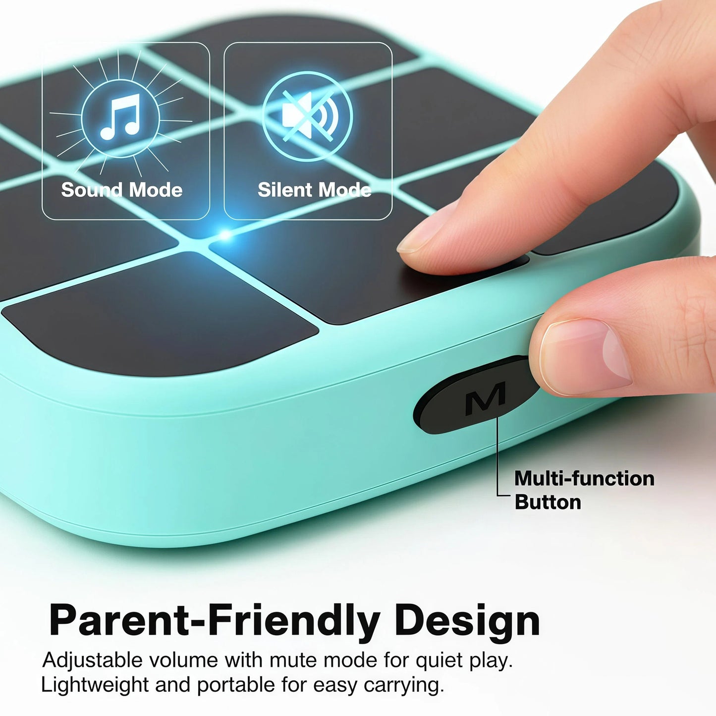 DIDUBUY Electronic Tic Tac Toe Game, Upgraded 4-in-1 Handheld Digital Puzzle Game Console, Portable Travel Toys, Ideal Gift for Kids of All Ages, Green