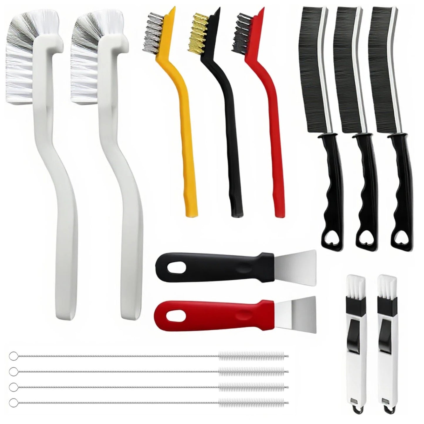 16 Pcs Crevice Cleaning Brush Set, Hard Bristle Scrub Brush for Deep Cleaning, Ideal for Kitchen, Bathroom, Tiles, Bottles, and Blenders