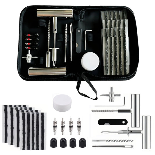 36 Pcs Tubeless Tire Repair Kit, Emergency Flat Tire Plug Tool Set for Car, SUV, Motorcycle, Truck, RV, Jeep, Tractor, Lawn Mower