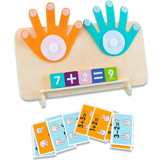DIDUBUY Montessori Math Toy for Toddlers, Wooden Finger Counting Board, Homeschool Supplies, Preschool Learning Addition & Subtraction Games