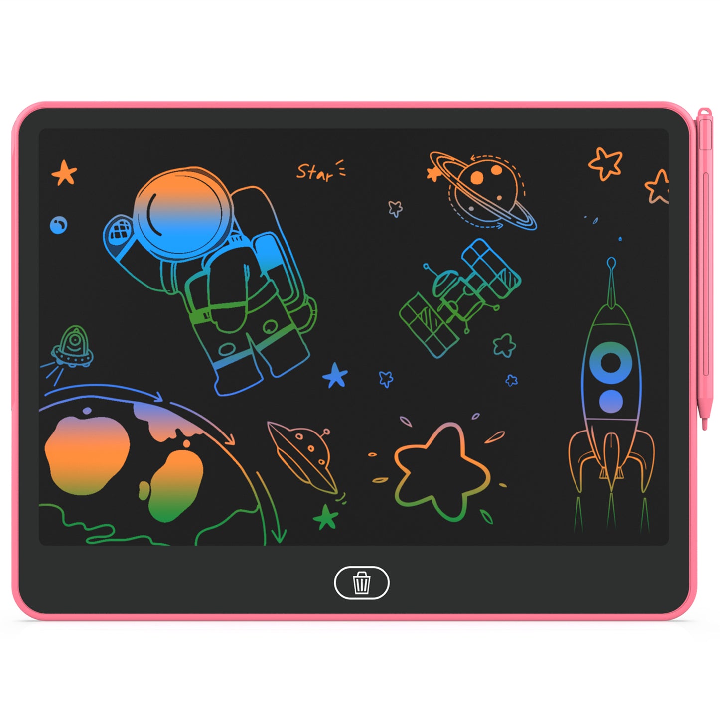 LCD Writing Tablet for Kids, 12.5 Inch Reusable Doodle Board, Educational & Travel Toy Gift for 3-12 Year Old Boys Girls, Pink