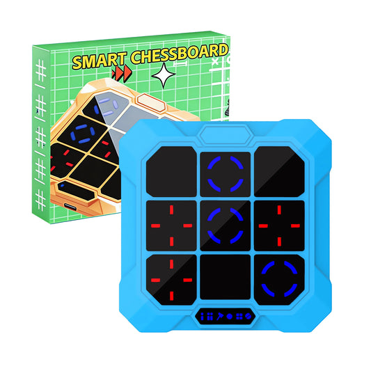 DIDUBUY Electronic Tic Tac Toe Game for Easter Gifts, 6-in-1 Rechargeable Handheld Puzzle Game Console with Mute, Brain Teaser Travel Toy for Kids Ages 4 5 6 7 8+ Year Old Boys Girls, Blue
