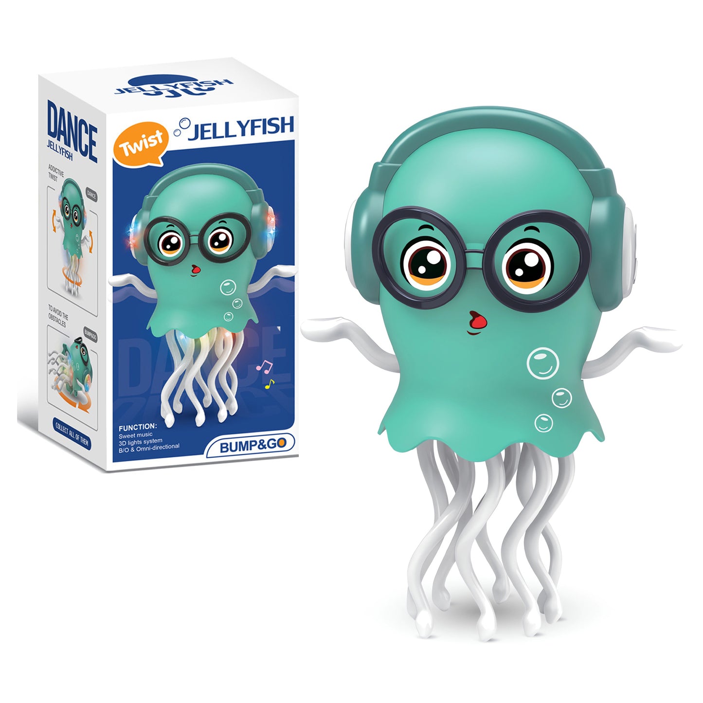 DIDUBUY Electric Dancing Jellyfish, Jellydancer Dancing & Crawling Toy, LED Lights & Music, Bump & Go, Interactive Sensory Toys for Baby, Easter Gift