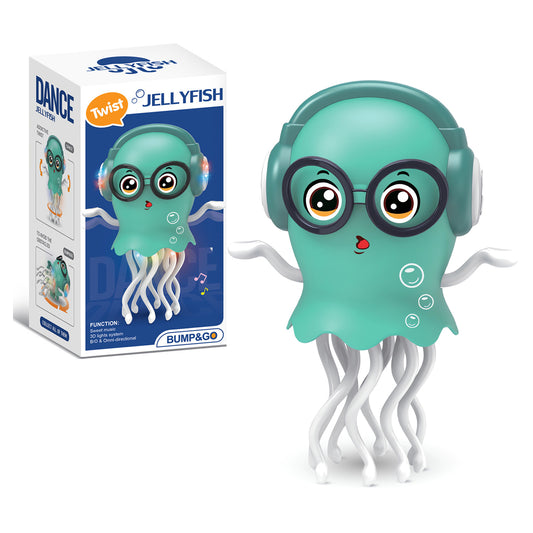 DIDUBUY Electric Dancing Jellyfish, Jellydancer Dancing & Crawling Toy, LED Lights & Music, Bump & Go, Interactive Sensory Toys for Baby, Easter Gift