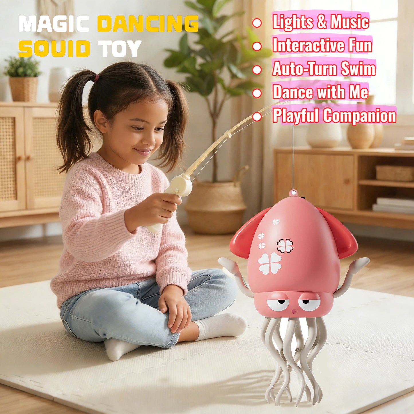 DIDUBUY Electric Dancing Octopus for Kids, Squid Crawling Toy with Lights & Music - Baby Interactive Sensory Toys - Easter Gift for Boys & Girls