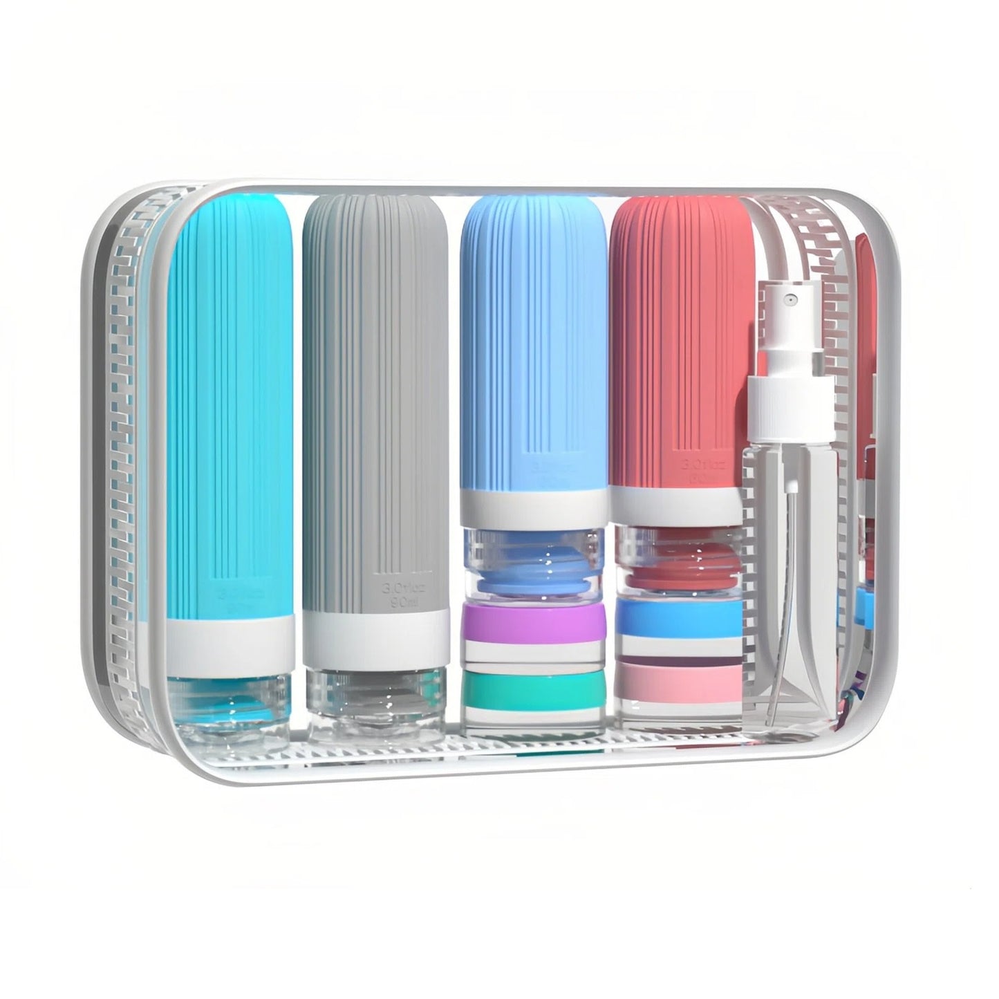 16 pack Travel Bottles Set, Leak Proof Silicone Squeezable Toiletry Containers, TSA Approved Refillable Travel Accessories with Toiletry Bag for Shampoo, Conditioner, Lotion & Body Wash