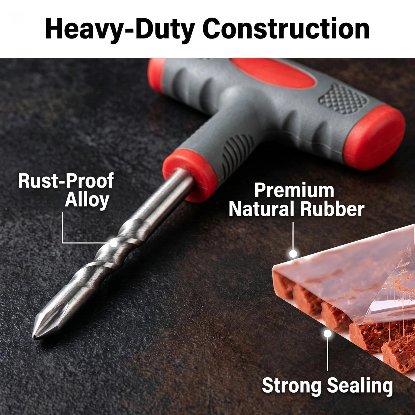 73 Pcs Tubeless Tire Repair Kit, Emergency Flat Tire Plug Tool Set for Car, SUV, Motorcycle, Truck, RV, Jeep, Tractor, Lawn Mower