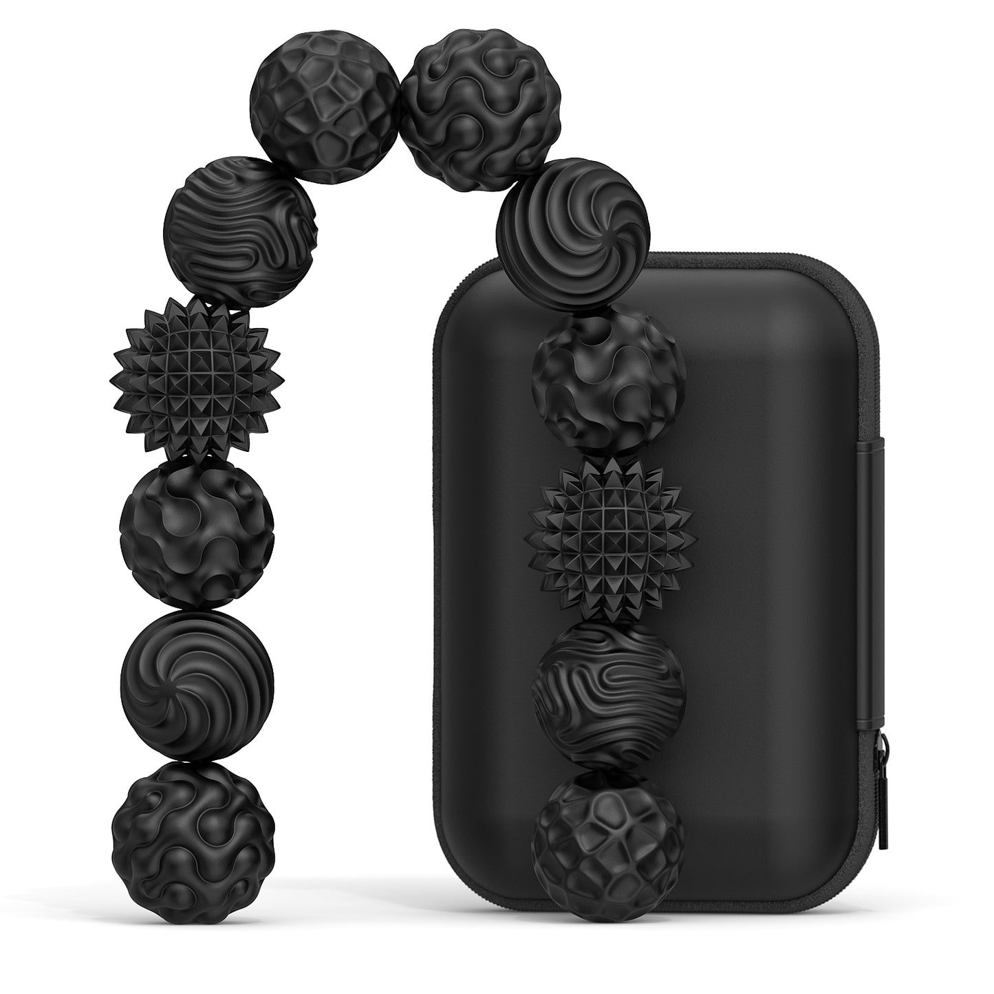 12 Pack Silicone Stress Relief Fidget Balls, Silent Desk Sensory Toys for Adults & Teens Office Classroom Use, Black