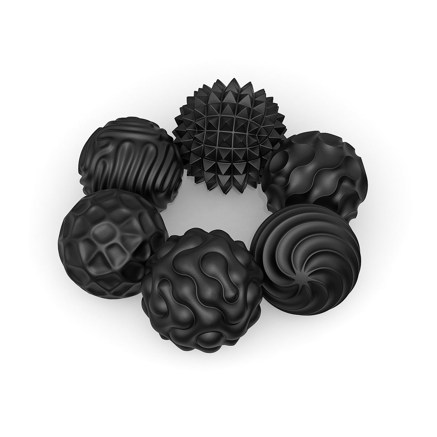 6 Pcs Magnetic Sensory Balls for Adults & Teens, Silicone Quiet Desk Stress Relief Fidget Ball Toys for Autism, Anxiety, Fun Gift Idea, Black