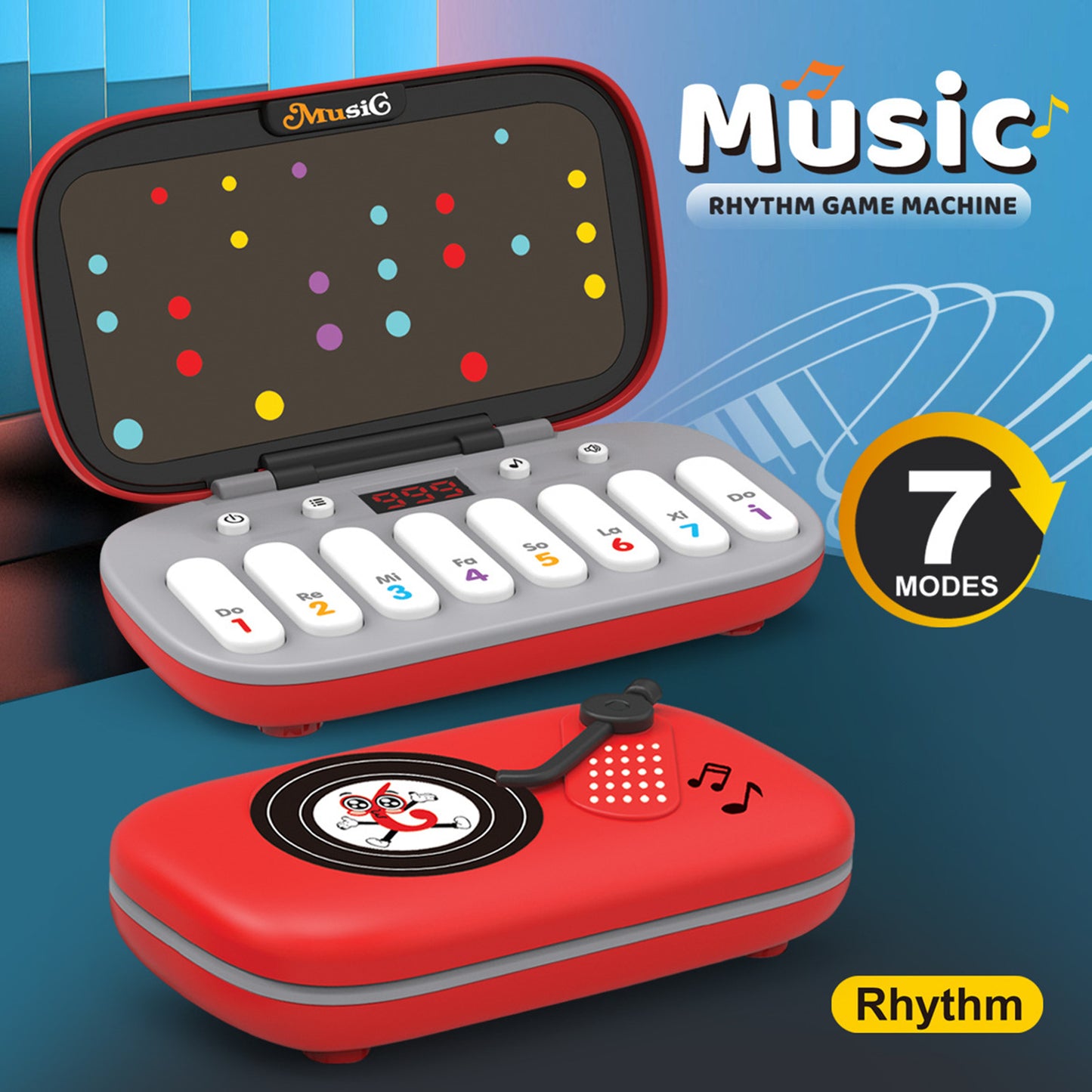 DIDUBUY Music Rhythm Game for Kids, Light-Up Piano Keyboard Toy with 7 Interactive Modes, Educational Musical Instrument for Kid Ages 3-10