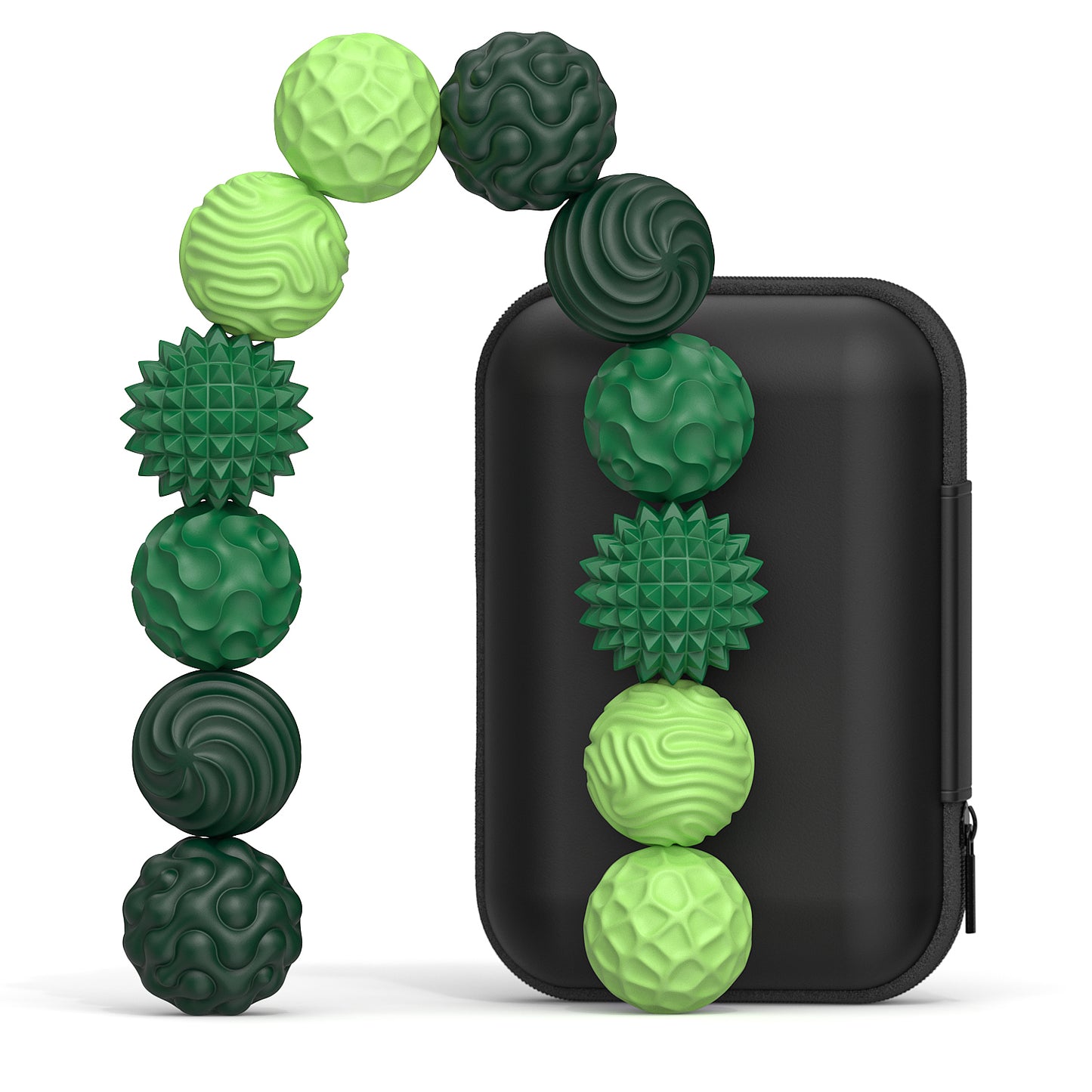 12 Pack Magnetic Silicone Stress Relief Fidget Balls, Silent Desk Sensory Toys for Adults & Teens Office Classroom Use, Green