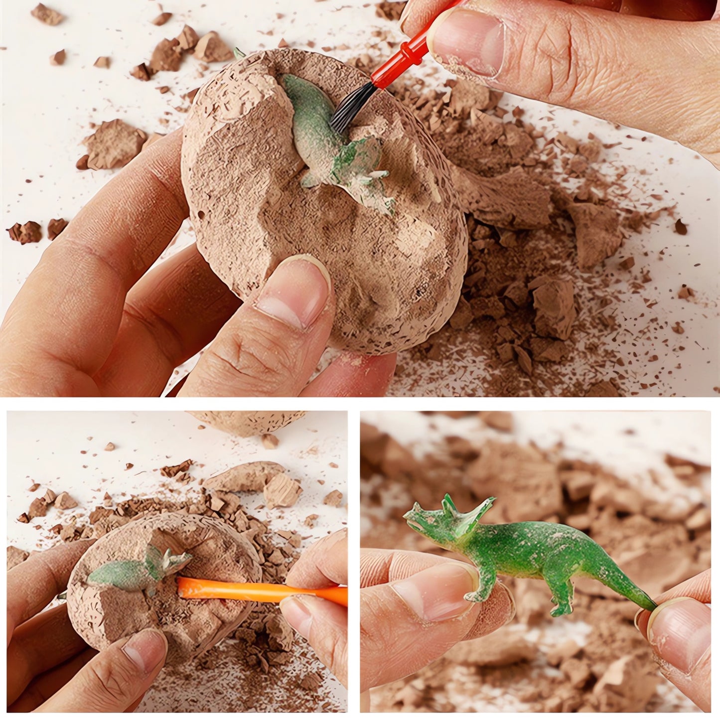 DIDUBUY Dinosaur Eggs Easter Activity Kit, 12 Pack Dino Fossil Egg Dig Kit, Dino Surprise Toys with 12 Unique Dinosaurs, Perfect for Easter Baskets, Birthday Gifts for Kids 3+
