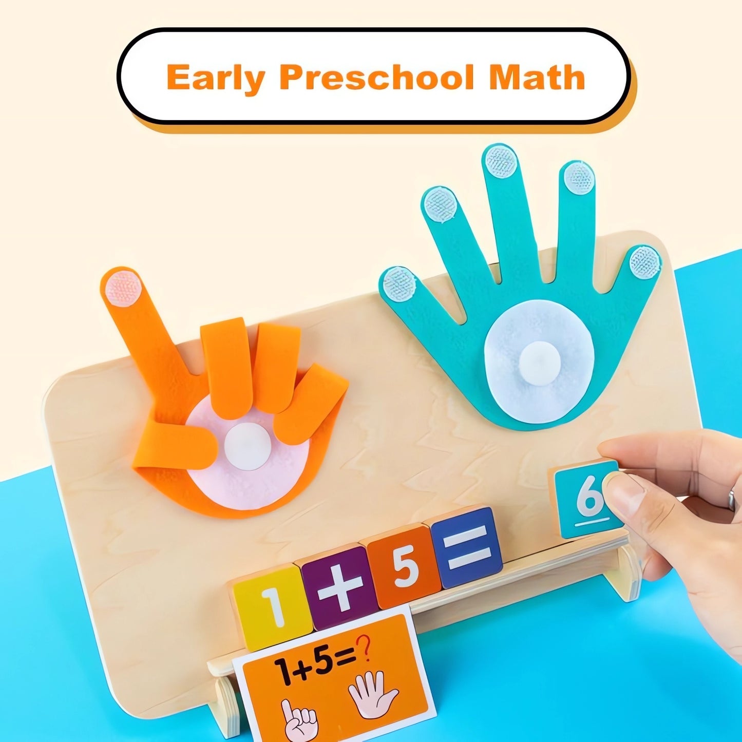 DIDUBUY Montessori Math Toy for Toddlers, Wooden Finger Counting Board, Homeschool Supplies, Preschool Learning Addition & Subtraction Games
