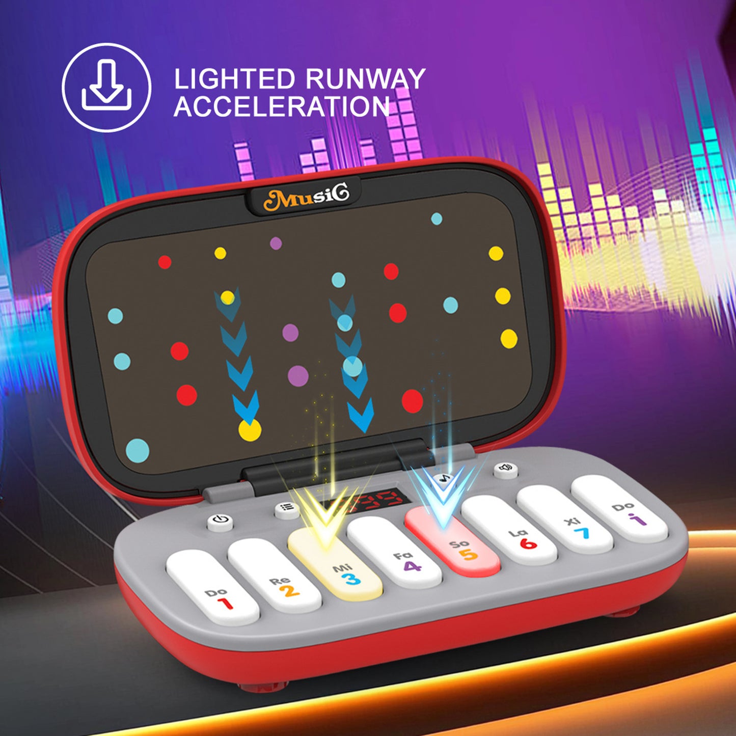 DIDUBUY Music Rhythm Game for Kids, Light-Up Piano Keyboard Toy with 7 Interactive Modes, Educational Musical Instrument for Kid Ages 3-10