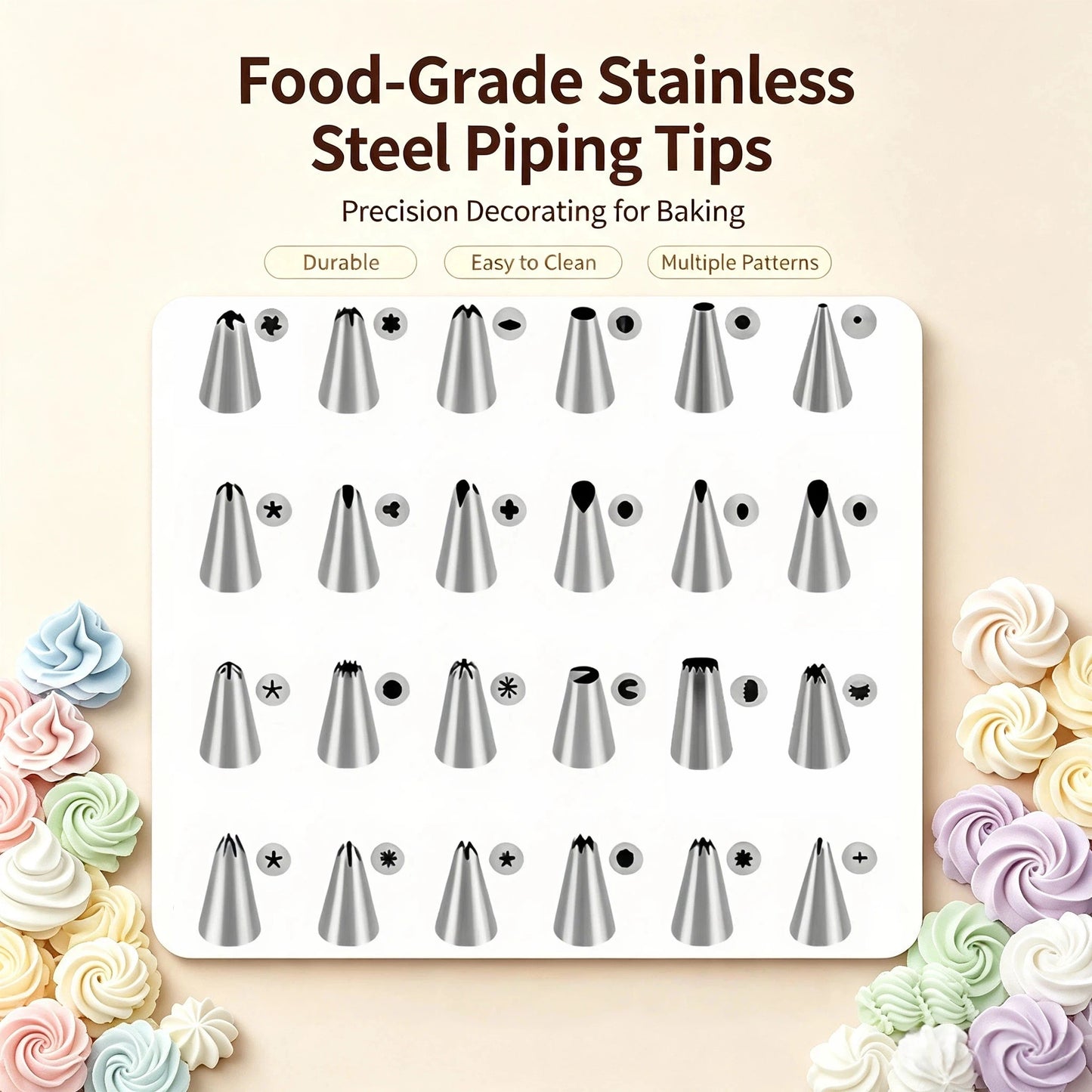 Piping Bags and Tips Set, 231 Pcs Cake Decorating Supplies Kit, 12 Inch Disposable Anti Burst Icing Bags, Frosting Tips, Couplers, Bag Ties, Cake Scrapers