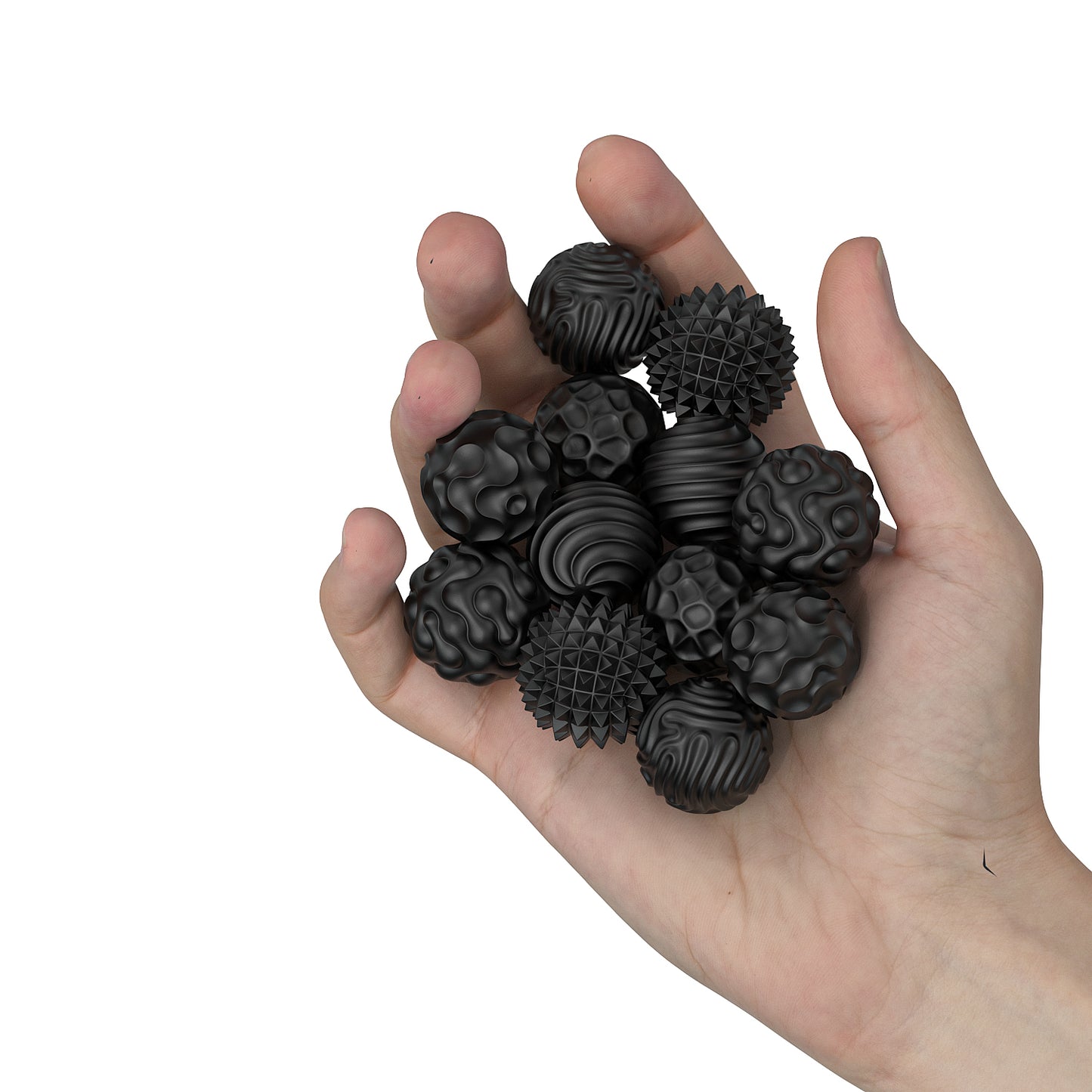 12 Pack Silicone Stress Relief Fidget Balls, Silent Desk Sensory Toys for Adults & Teens Office Classroom Use, Black