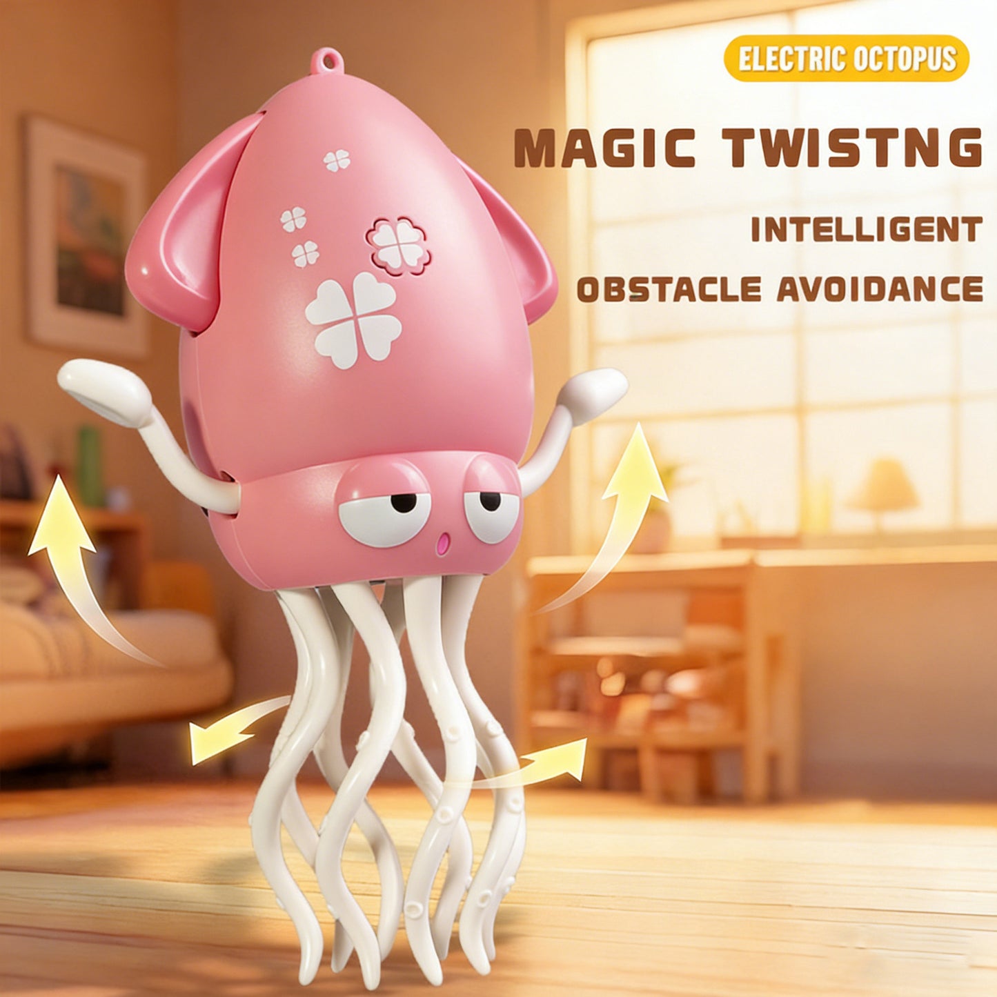 DIDUBUY Electric Dancing Octopus for Kids, Squid Crawling Toy with Lights & Music - Baby Interactive Sensory Toys - Easter Gift for Boys & Girls