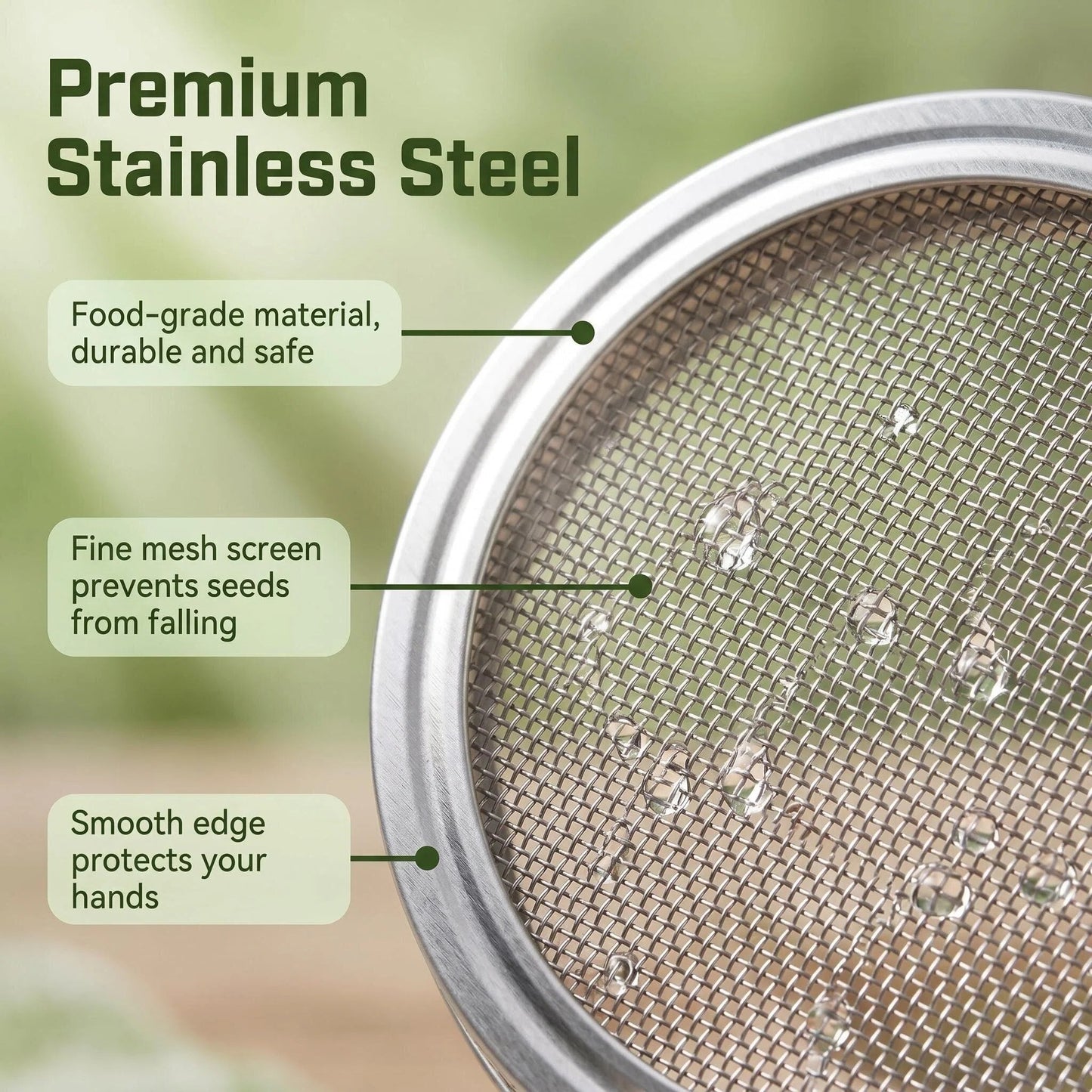 4 Pcs Wide Mouth Mason Jar Sprouting Lids, 2-in-1 Stainless Steel Reusable Germination Lid with Integrated Support Stand for Seed Sprout Growing