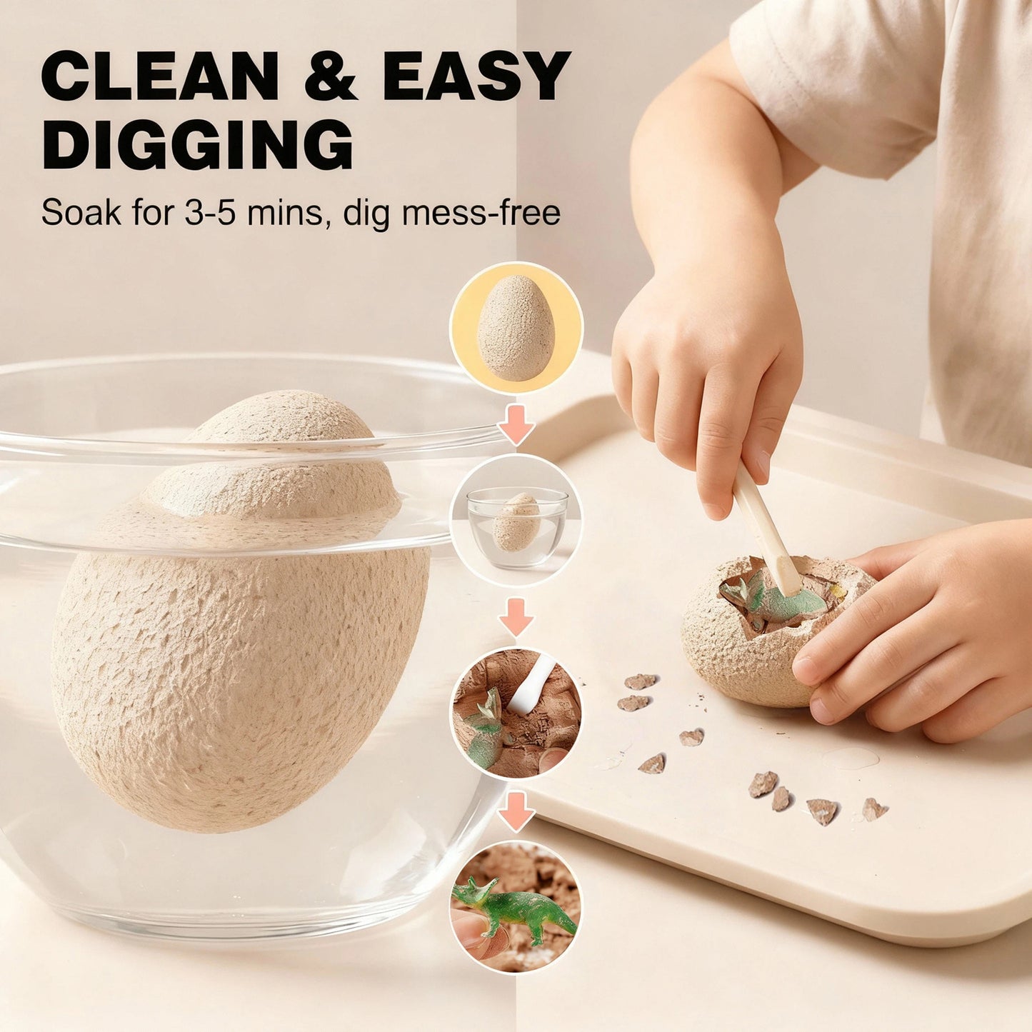 DIDUBUY Dinosaur Eggs Easter Activity Kit, 12 Pack Dino Fossil Egg Dig Kit, Dino Surprise Toys with 12 Unique Dinosaurs, Perfect for Easter Baskets, Birthday Gifts for Kids 3+