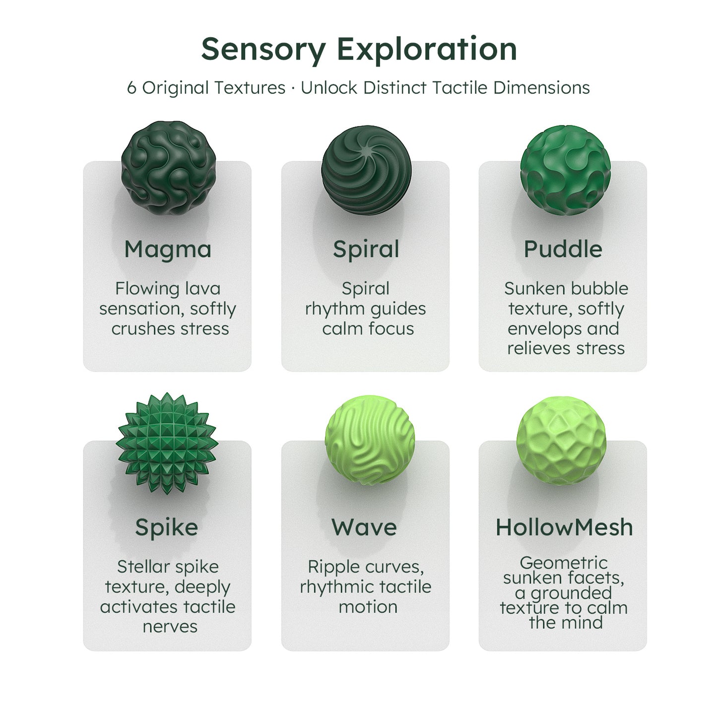 DIDUBUY Magnetic Fidget Balls for Adults & Teens, 6 Pcs Silicone Sensory Stress Relief Toys for Autism, Anxiety, Adhd, Quiet Desk Fidget Toy, Fun Gift Idea. Green