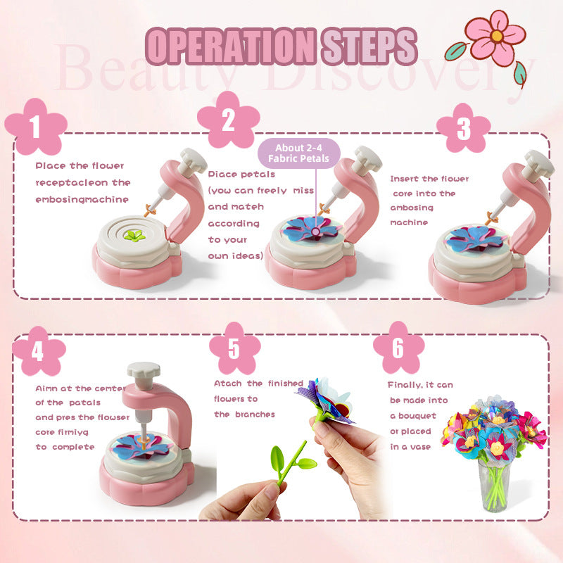 DIDUBUY DIY Your Own Bouquets | Fabric Bouquet Making Toy | Flower Crafts Kits for Kids Ages 3-12 | Birthday Gift for 3+ Year Old Girl