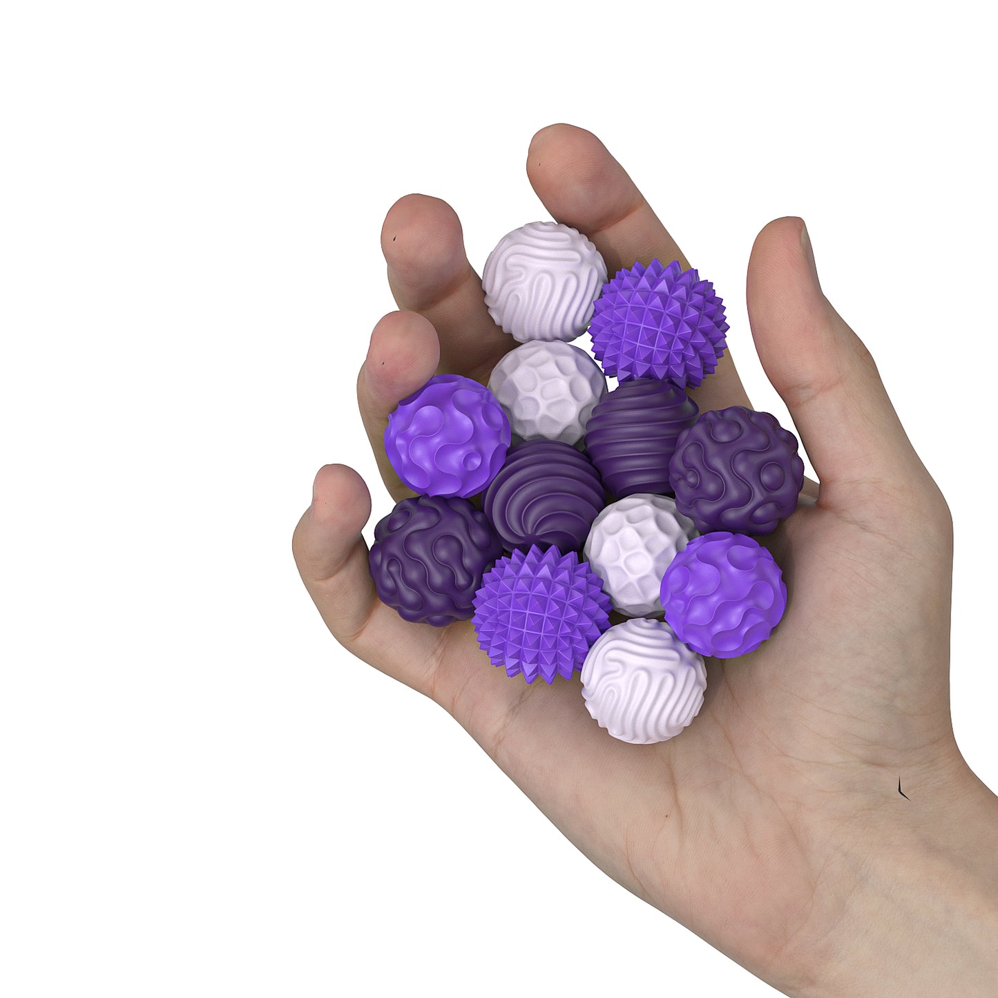 12 Pack Silicone Stress Relief Fidget Balls, Silent Desk Sensory Toys for Adults & Teens Office Classroom Use, Purple