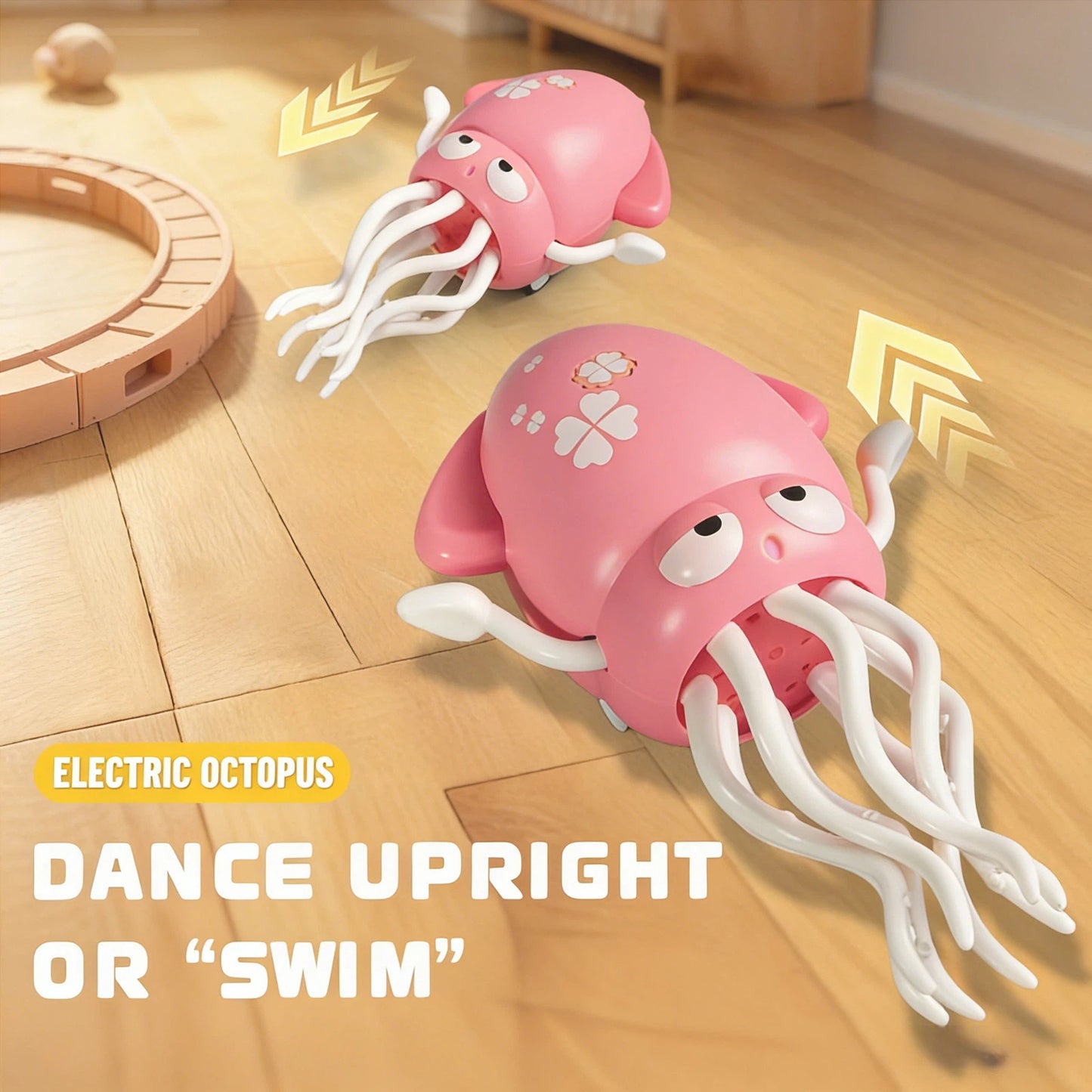DIDUBUY Electric Dancing Octopus for Kids, Squid Crawling Toy with Lights & Music - Baby Interactive Sensory Toys - Easter Gift for Boys & Girls