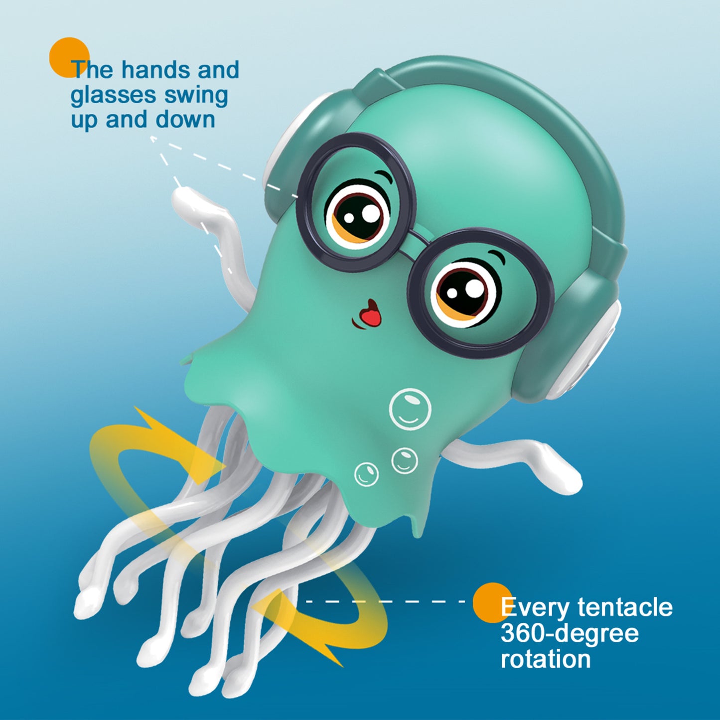 DIDUBUY Electric Dancing Jellyfish, Jellydancer Dancing & Crawling Toy, LED Lights & Music, Bump & Go, Interactive Sensory Toys for Baby, Easter Gift