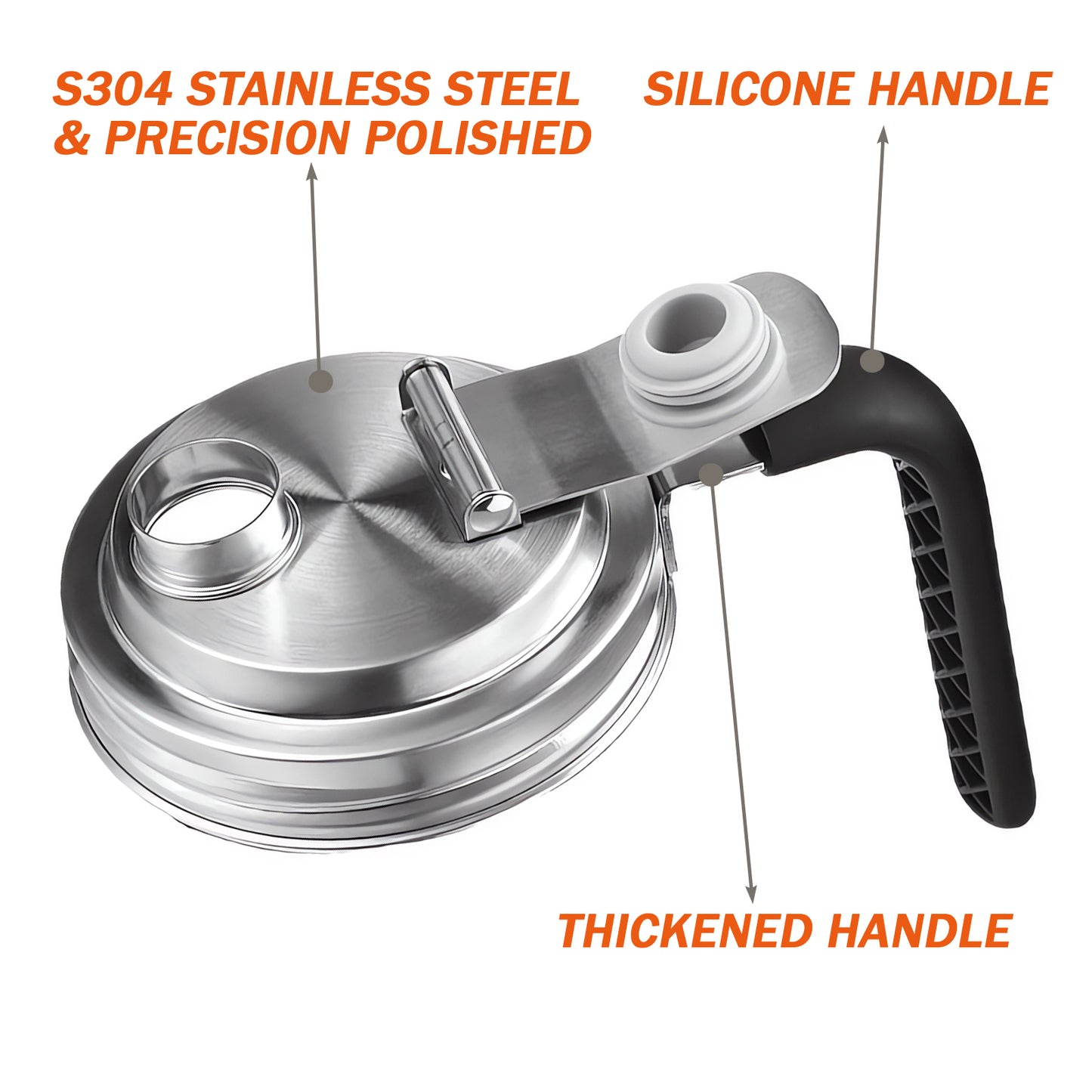 DIDUBUY 2PCS Wide-mouth Mason Jar Lids with Pour Spout | Stainless Steel Leak Proof Flip Cap Lids for Wide Mouth Mason Jars | Airtight Seal for Drinking, Salad Dressing, Food Storage & Dispensing