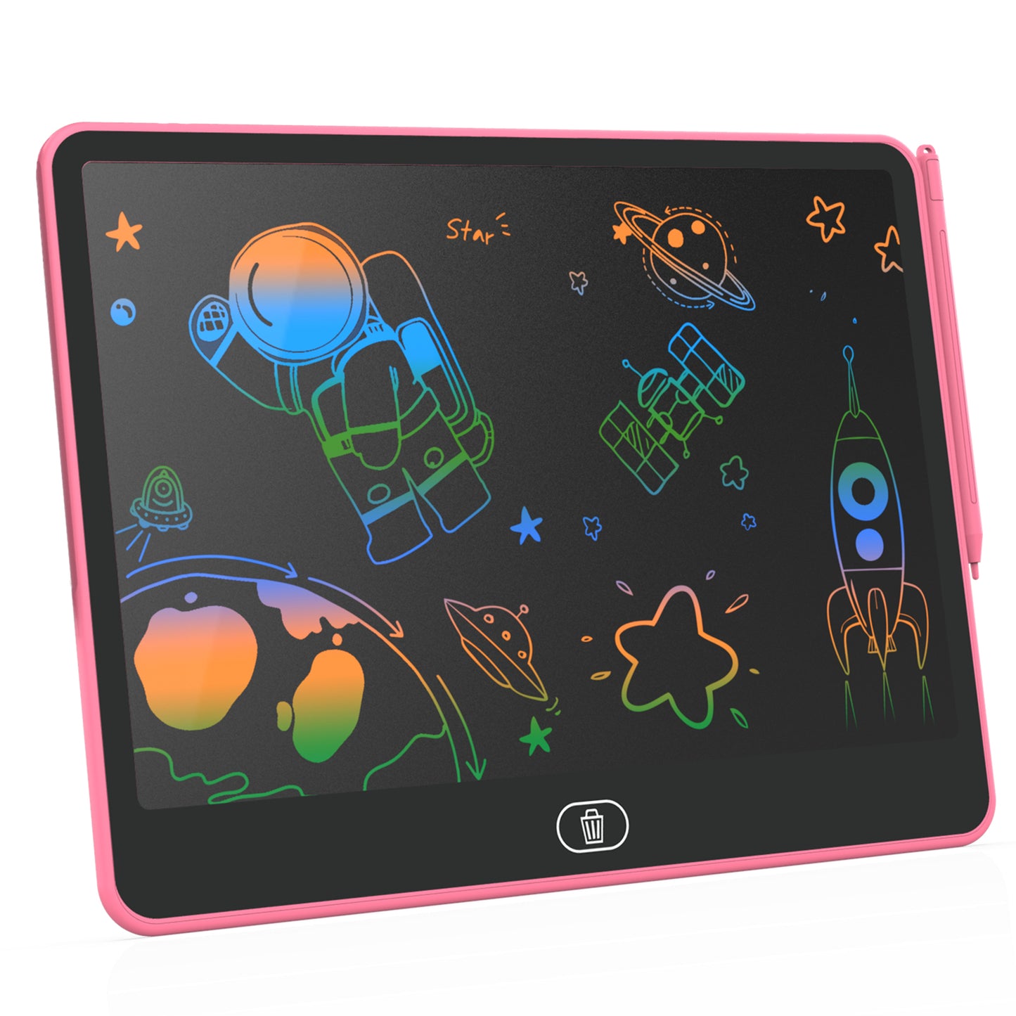 LCD Writing Tablet for Kids, 12.5 Inch Reusable Doodle Board, Educational & Travel Toy Gift for 3-12 Year Old Boys Girls, Pink