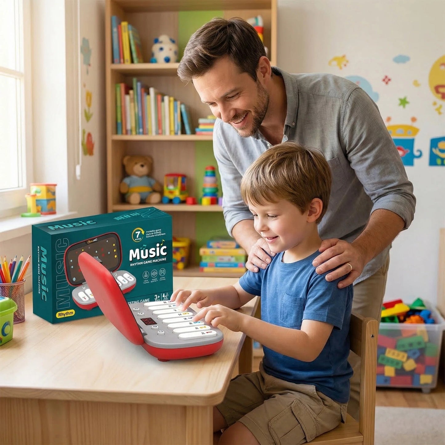 DIDUBUY Music Rhythm Game for Kids, Light-Up Piano Keyboard Toy with 7 Interactive Modes, Educational Musical Instrument for Kid Ages 3-10