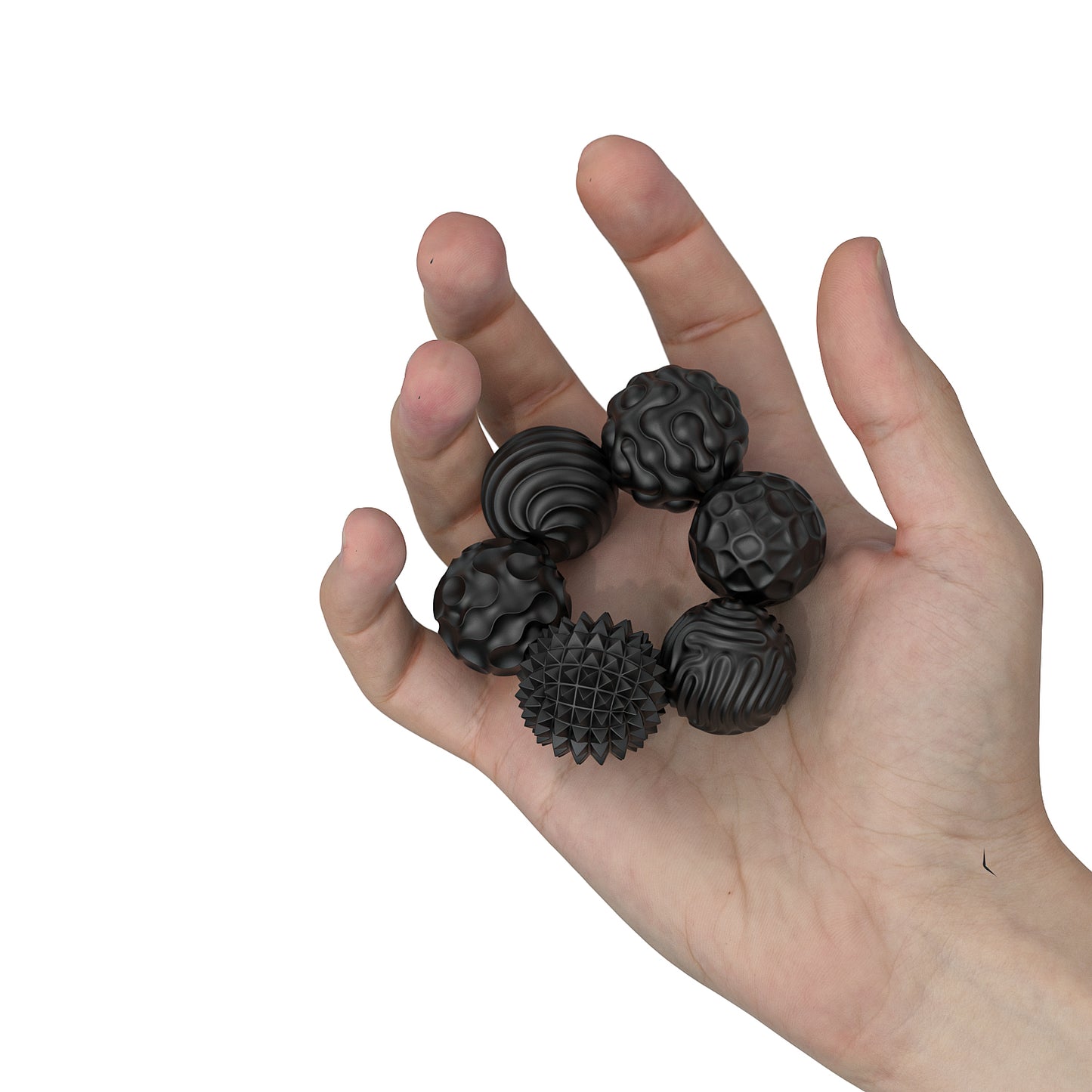 6 Pcs Magnetic Sensory Balls for Adults & Teens, Silicone Quiet Desk Stress Relief Fidget Ball Toys for Autism, Anxiety, Fun Gift Idea, Black