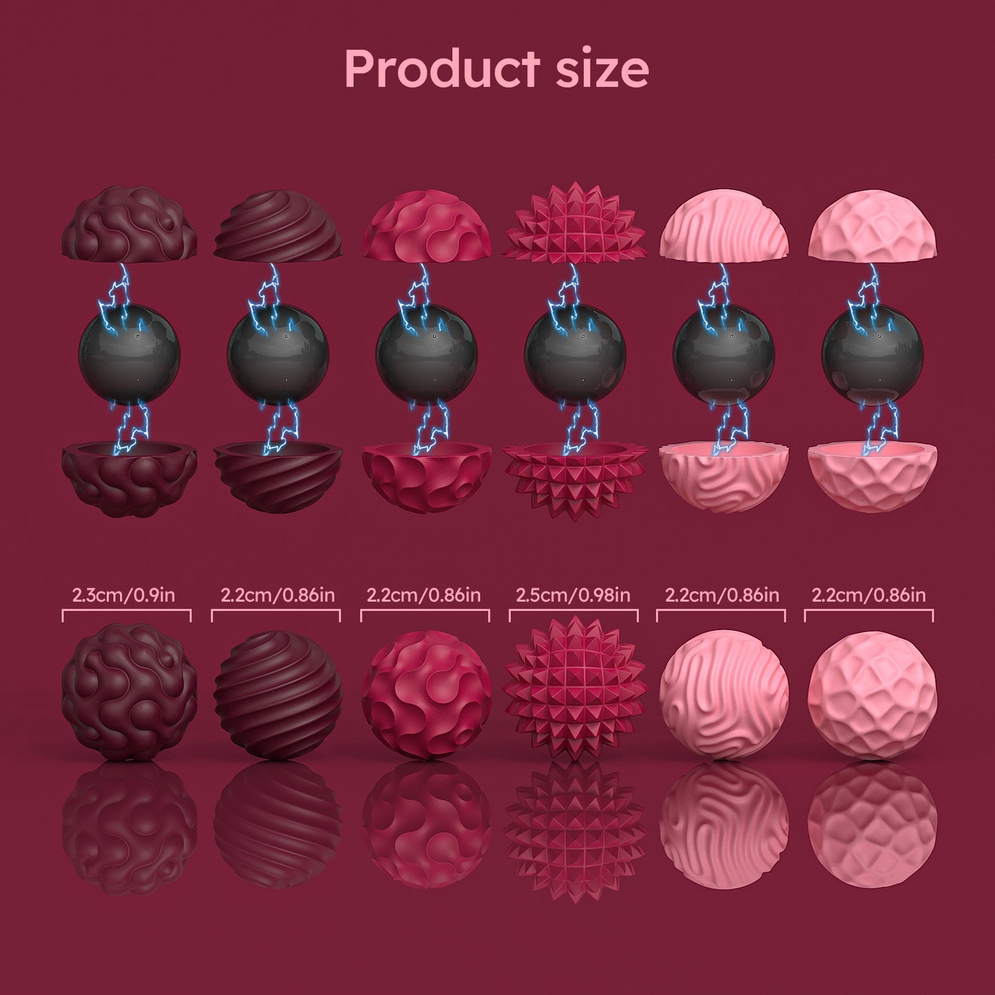 DIDUBUY Magnetic Fidget Balls for Adults & Teens, 6 Pcs Silicone Sensory Stress Relief Toys for Autism, Anxiety, Adhd, Quiet Desk Fidget Toy, Fun Gift Idea. Pink