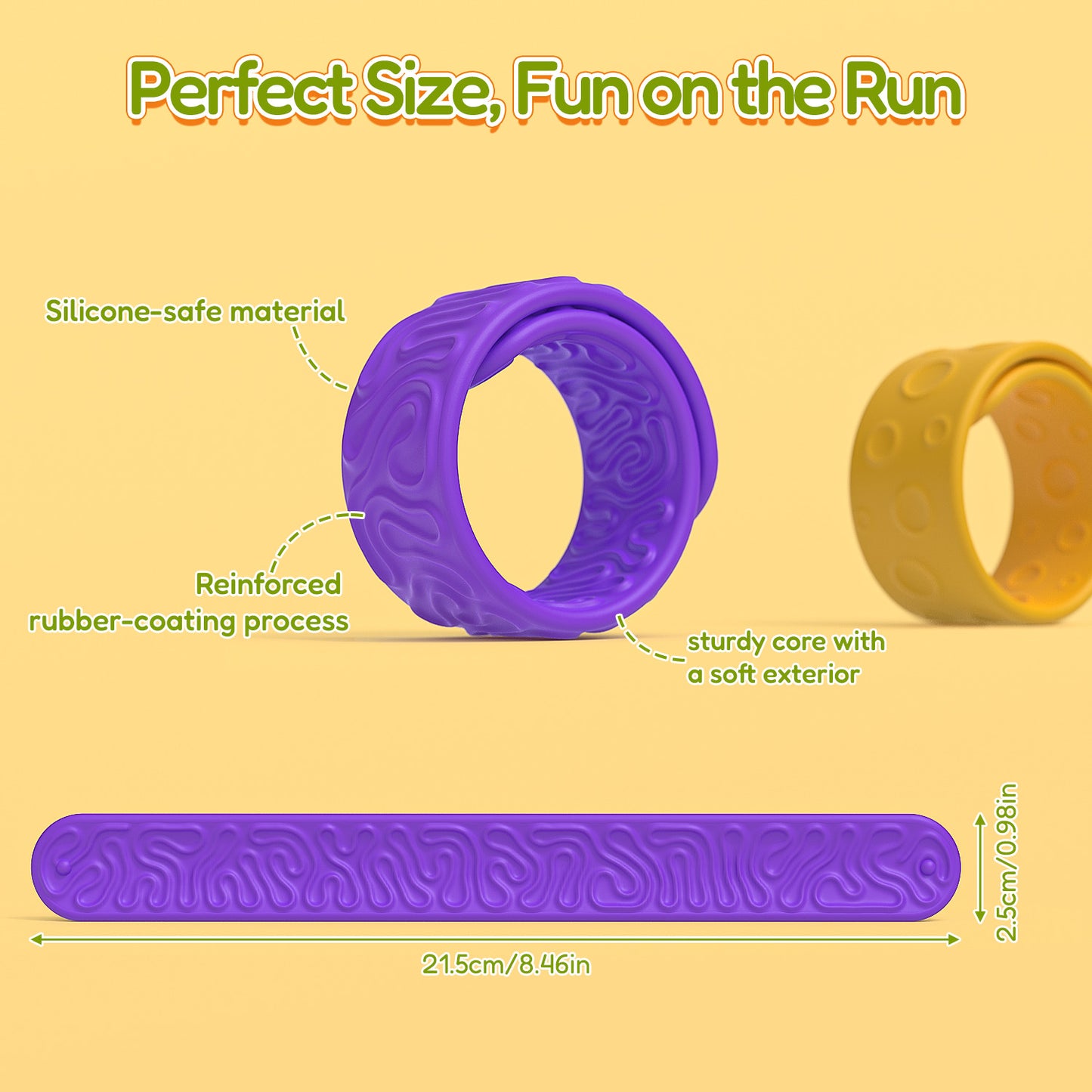 DIDUBUY 6 pack Textured Silicone Slap Bracelets | Sensory Fidget Toys for Kids & Adults | Wearable Stress Relief for Anxiety, Autism, ADHD | Travel Toy