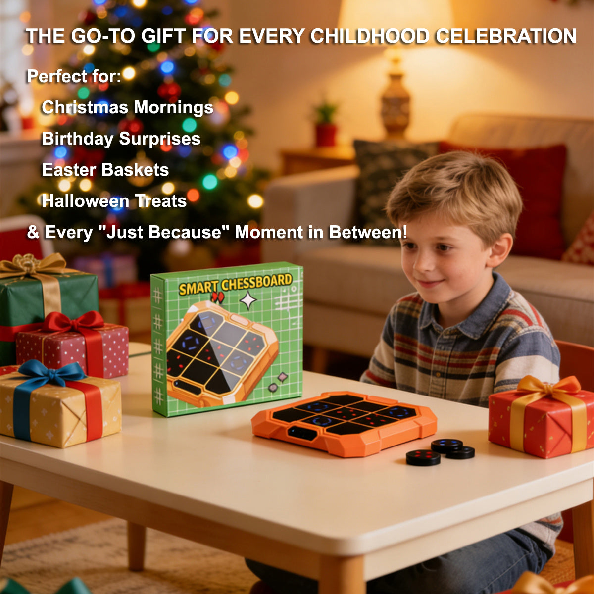 DIDUBUY Electronic Tic Tac Toe Game for Easter Gifts, 6-in-1 Rechargeable Handheld Puzzle Game Console with Mute, Brain Teaser Travel Toy for Kids Ages 4 5 6 7 8+ Year Old Boys Girls, Orange