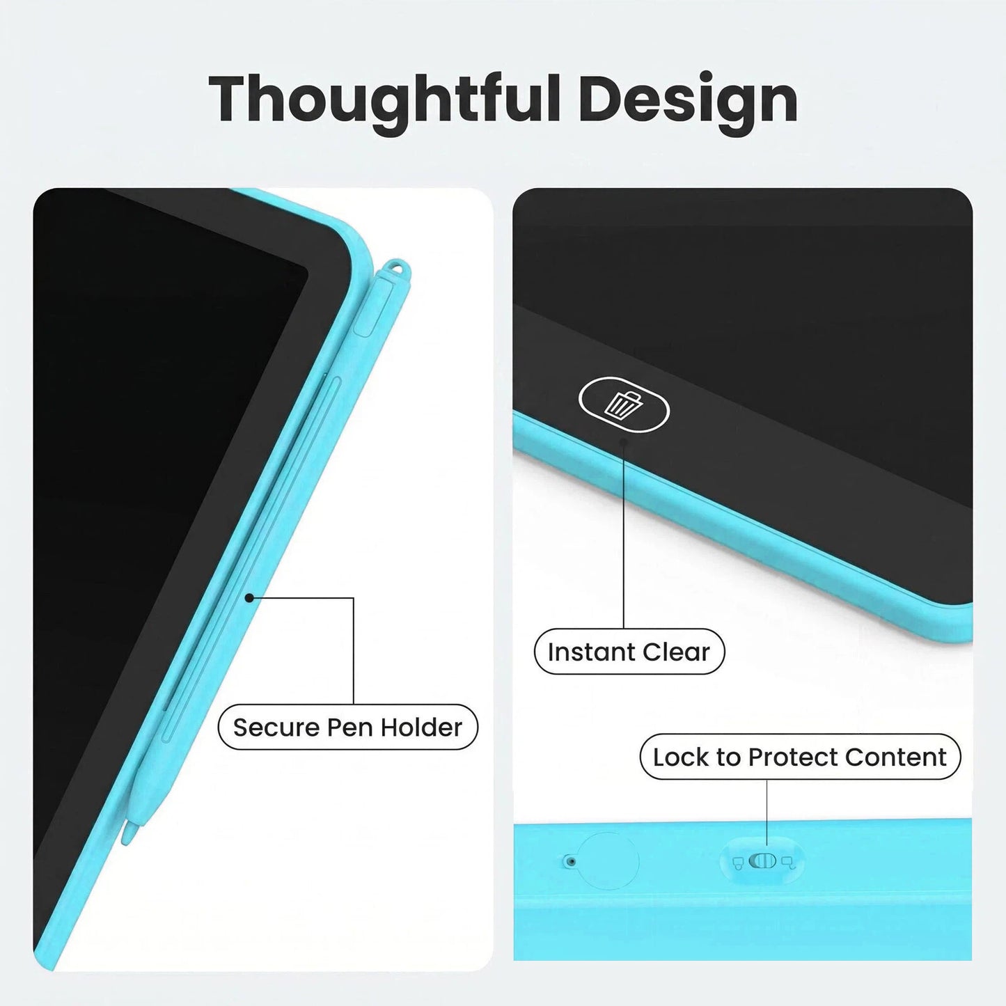 LCD Writing Tablet for Kids, 12.5 Inch Reusable Doodle Board, Educational & Travel Toy Gift for 3-12 Year Old Boys Girls, Blue