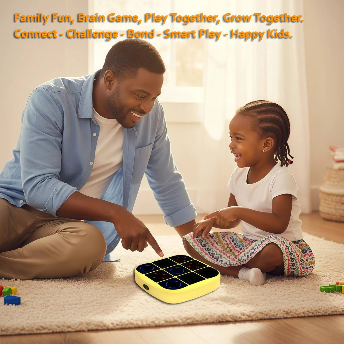 DIDUBUY Electronic Tic Tac Toe Game, Upgraded 4-in-1 Handheld Digital Puzzle Game Console, Portable Travel Toys, Ideal Gift for Kids of All Ages, Yellow