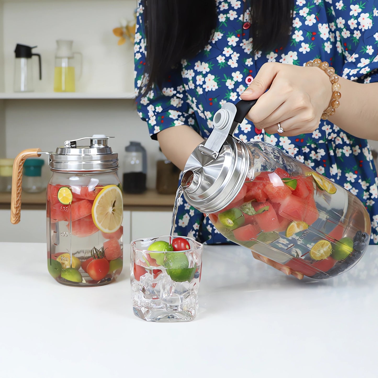 DIDUBUY 2PCS Wide-mouth Mason Jar Lids with Pour Spout | Stainless Steel Leak Proof Flip Cap Lids for Wide Mouth Mason Jars | Airtight Seal for Drinking, Salad Dressing, Food Storage & Dispensing