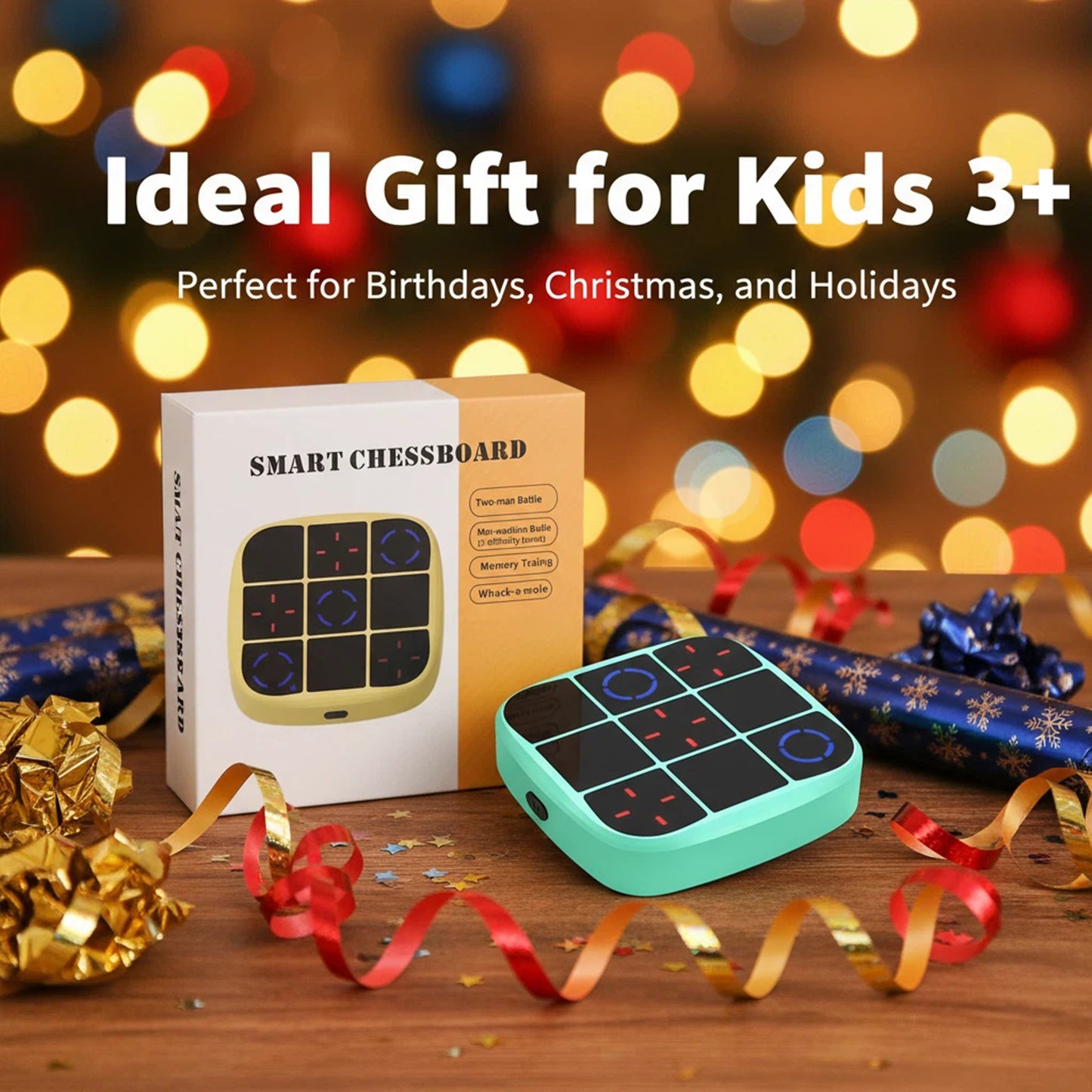 DIDUBUY Electronic Tic Tac Toe Game, Upgraded 4-in-1 Handheld Digital Puzzle Game Console, Portable Travel Toys, Ideal Gift for Kids of All Ages, Green