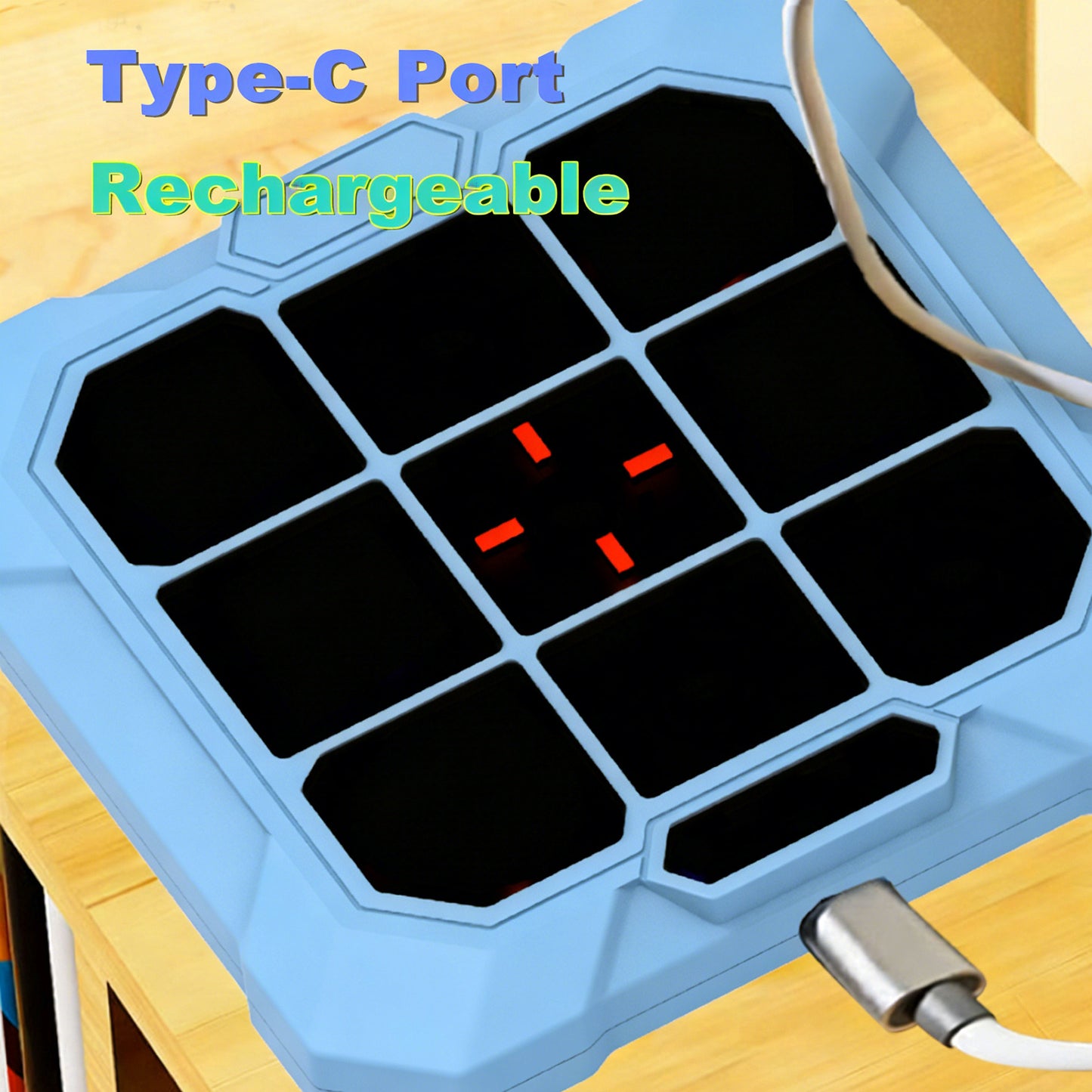 DIDUBUY Electronic Tic Tac Toe Game for Easter Gifts, 6-in-1 Rechargeable Handheld Puzzle Game Console with Mute, Brain Teaser Travel Toy for Kids Ages 4 5 6 7 8+ Year Old Boys Girls, Blue