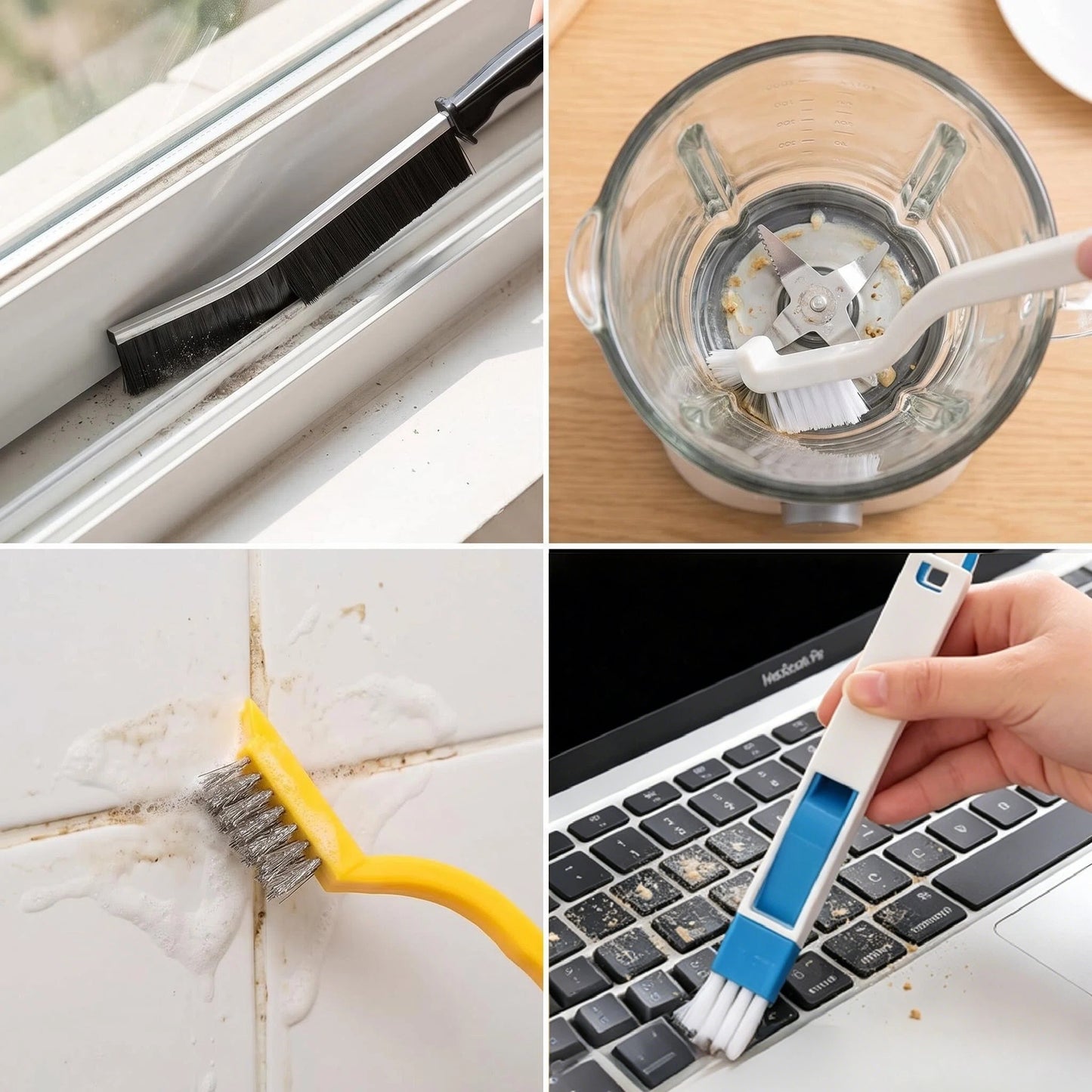 16 Pcs Crevice Cleaning Brush Set, Hard Bristle Scrub Brush for Deep Cleaning, Ideal for Kitchen, Bathroom, Tiles, Bottles, and Blenders
