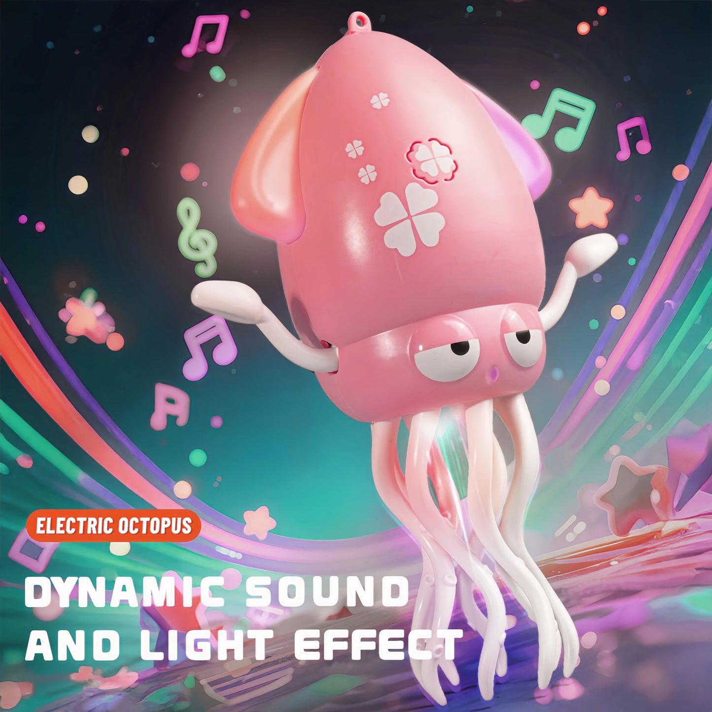 DIDUBUY Electric Dancing Octopus for Kids, Squid Crawling Toy with Lights & Music - Baby Interactive Sensory Toys - Easter Gift for Boys & Girls