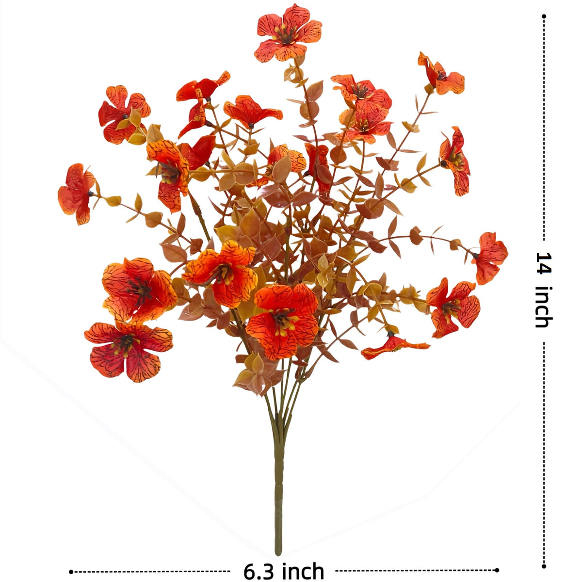 12 Bundles Artificial Fall Plants Flowers for Outdoor Decoration, 14" UV Resistant Faux Silk Daisy for Porch Patio Yard Autumn Decor